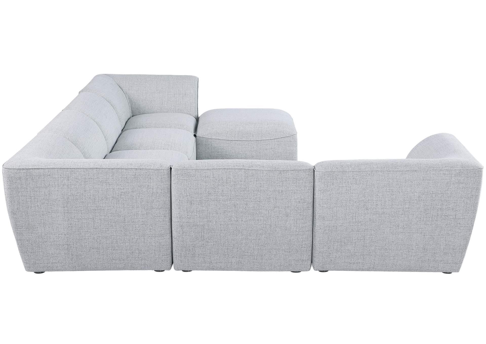 Miramar Grey Durable Linen Textured Modular Sectional,Meridian Furniture