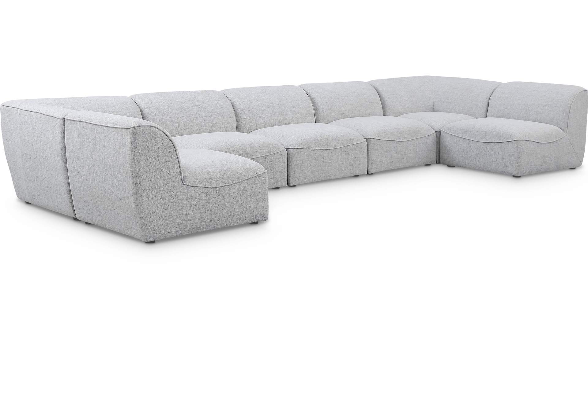 Miramar Grey Durable Linen Textured Modular Sectional,Meridian Furniture