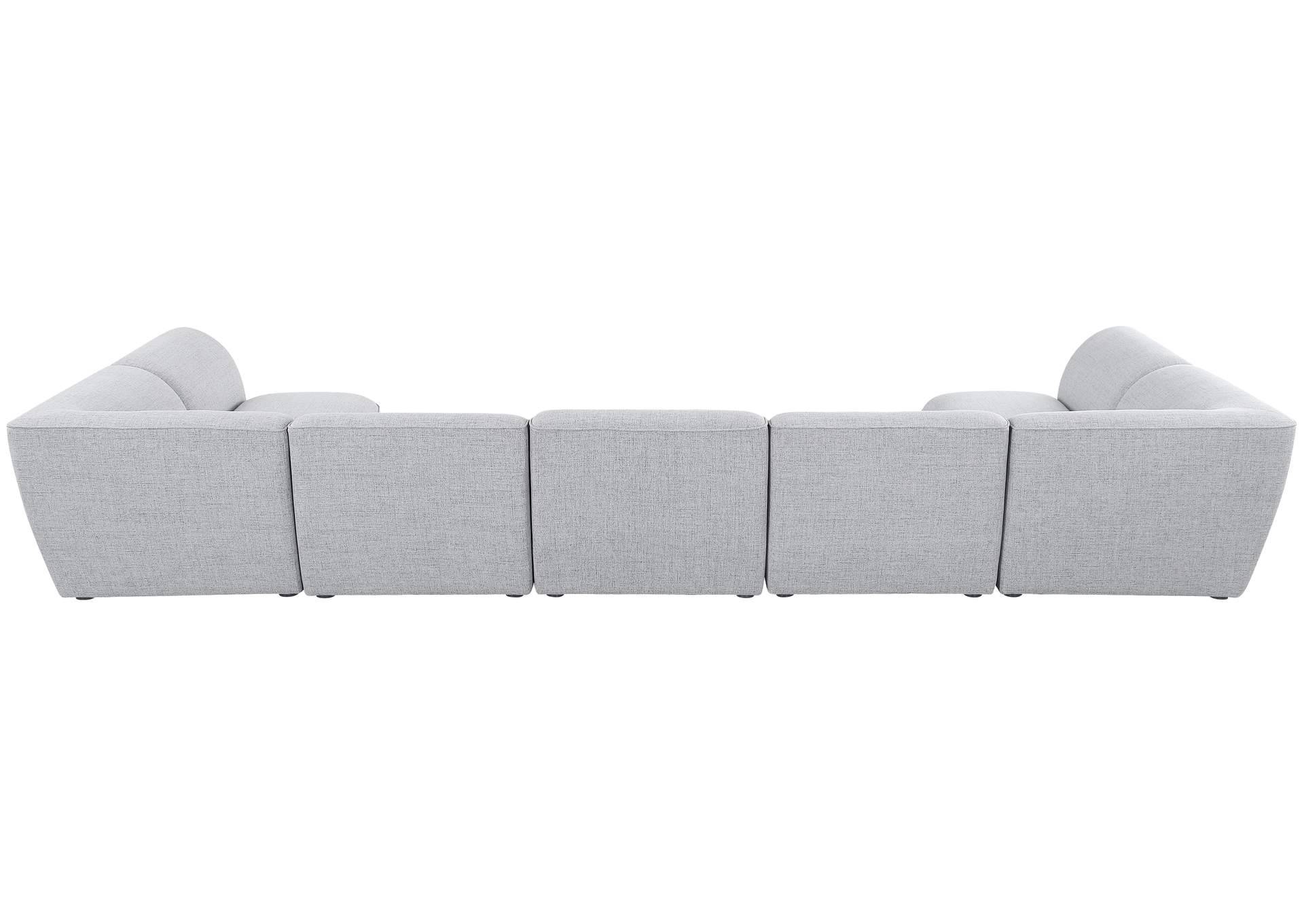 Miramar Grey Durable Linen Textured Modular Sectional,Meridian Furniture