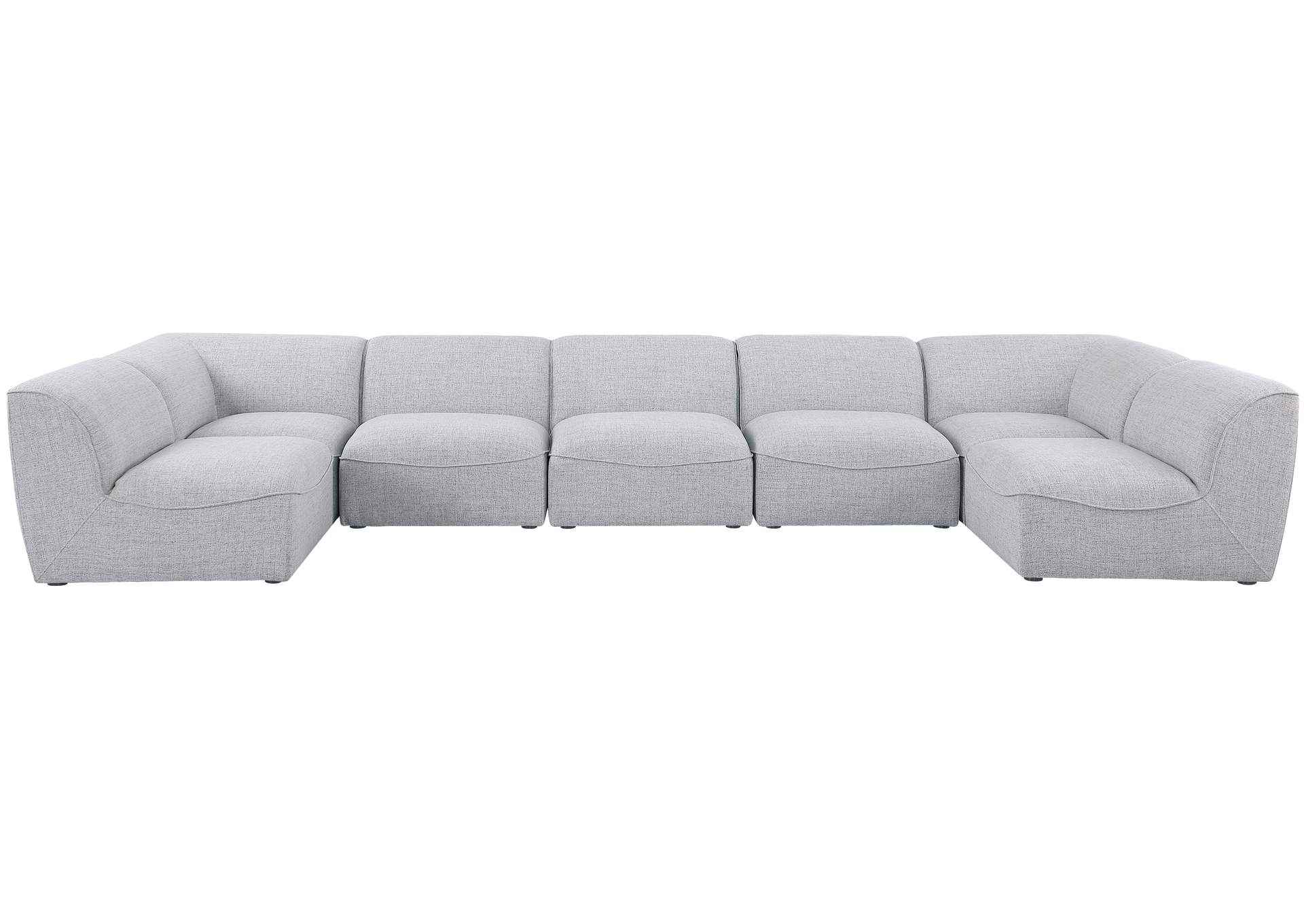 Miramar Grey Durable Linen Textured Modular Sectional,Meridian Furniture