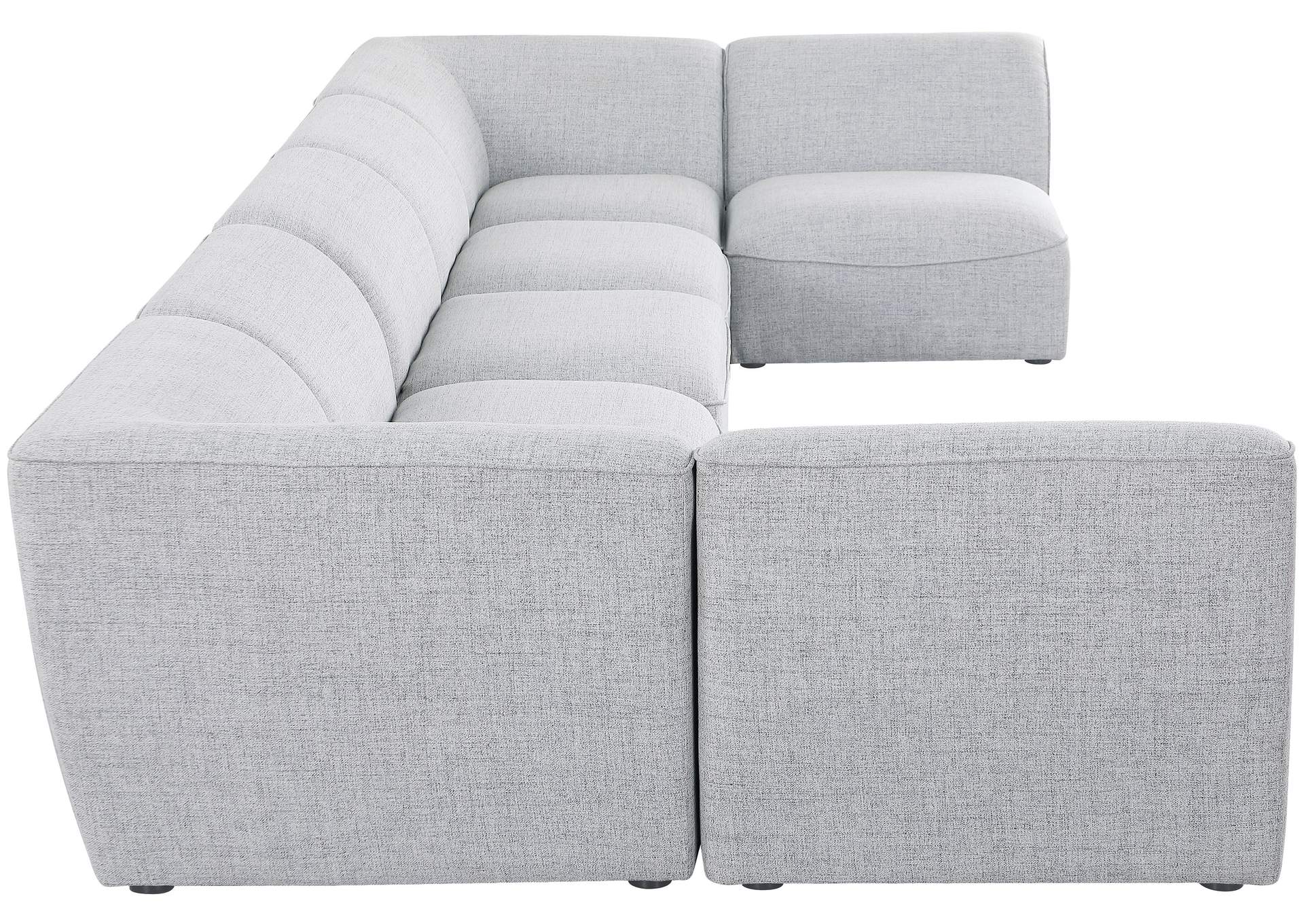 Miramar Grey Durable Linen Textured Modular Sectional,Meridian Furniture