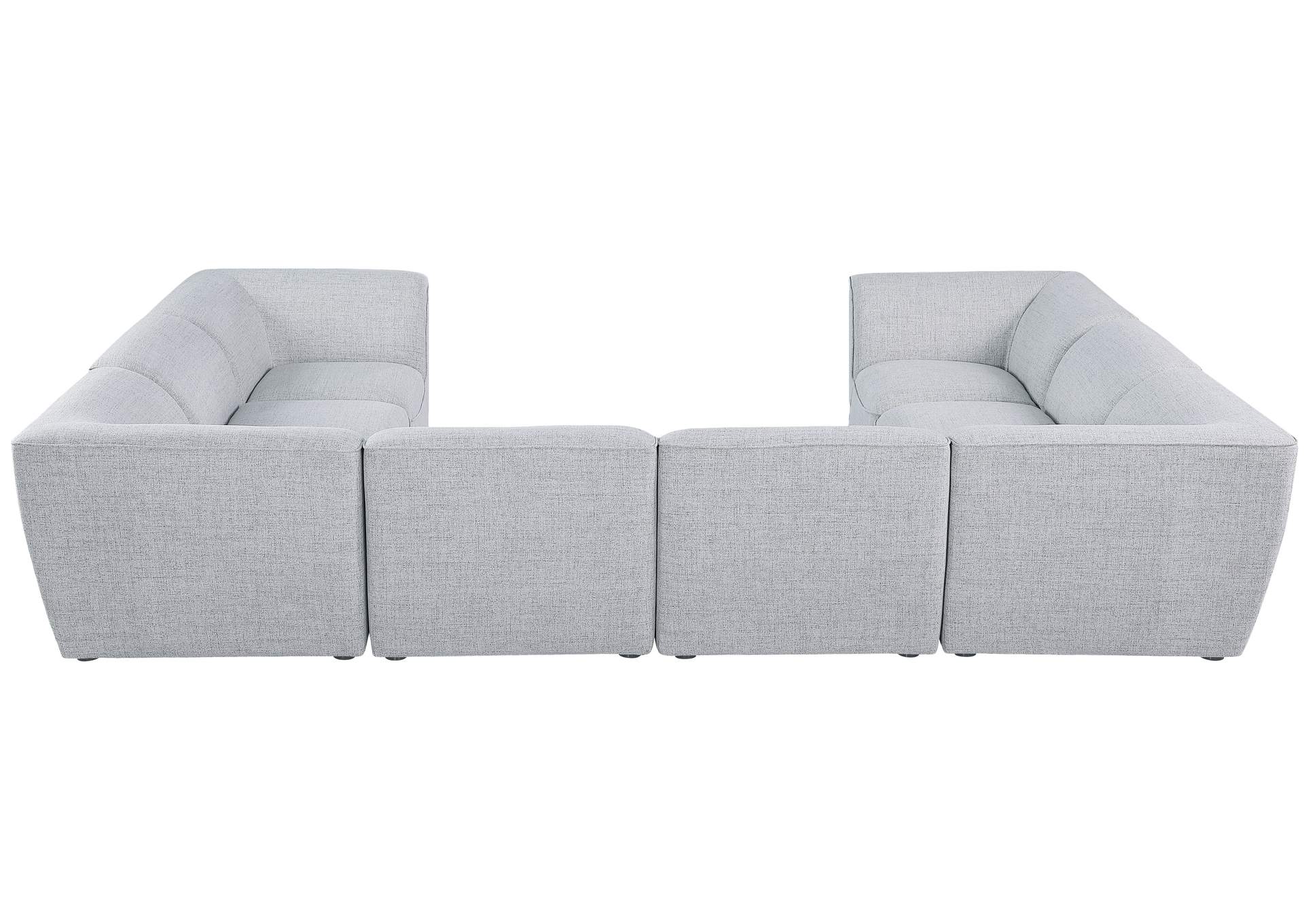 Miramar Grey Durable Linen Textured Modular Sectional,Meridian Furniture