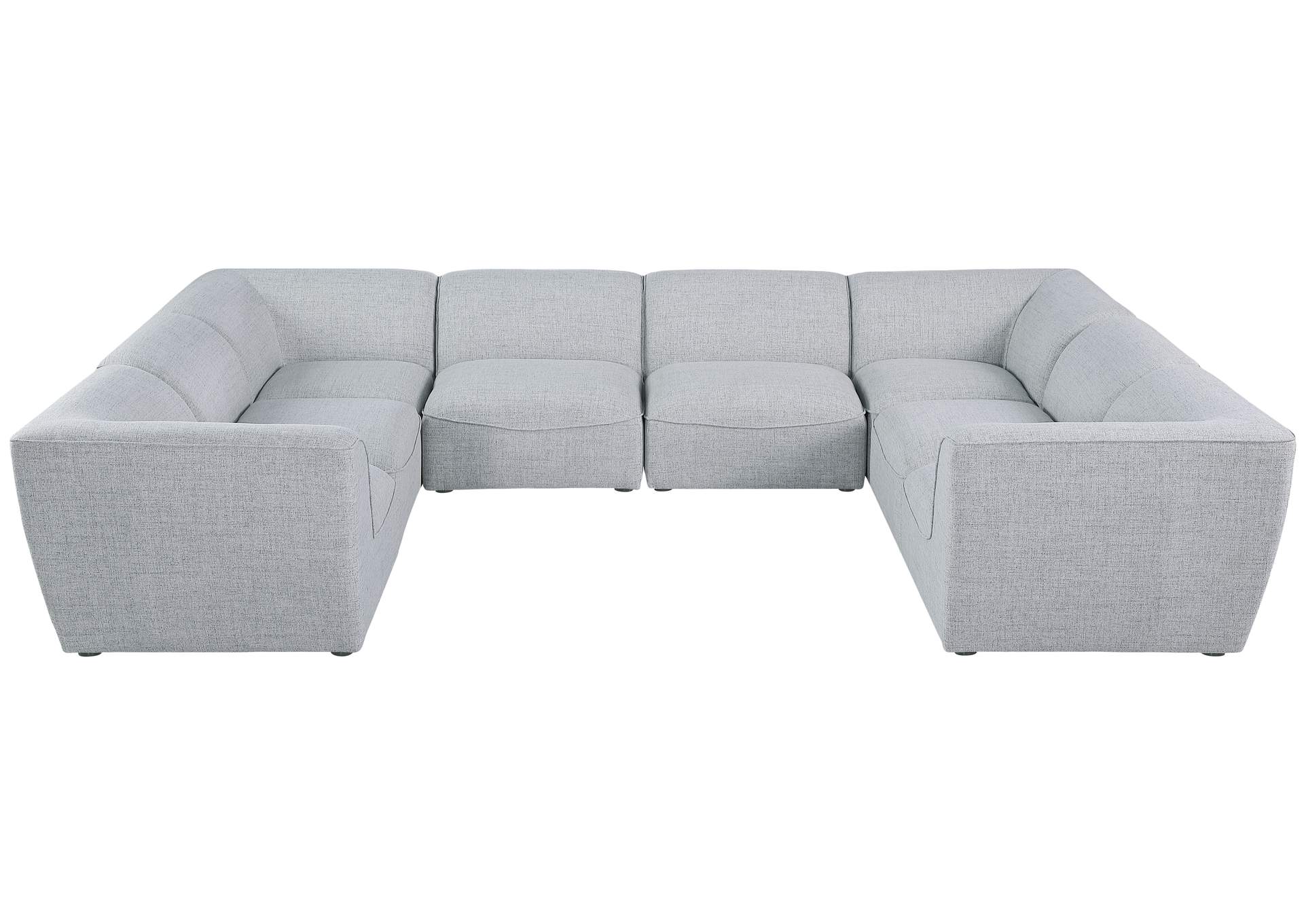 Miramar Grey Durable Linen Textured Modular Sectional,Meridian Furniture