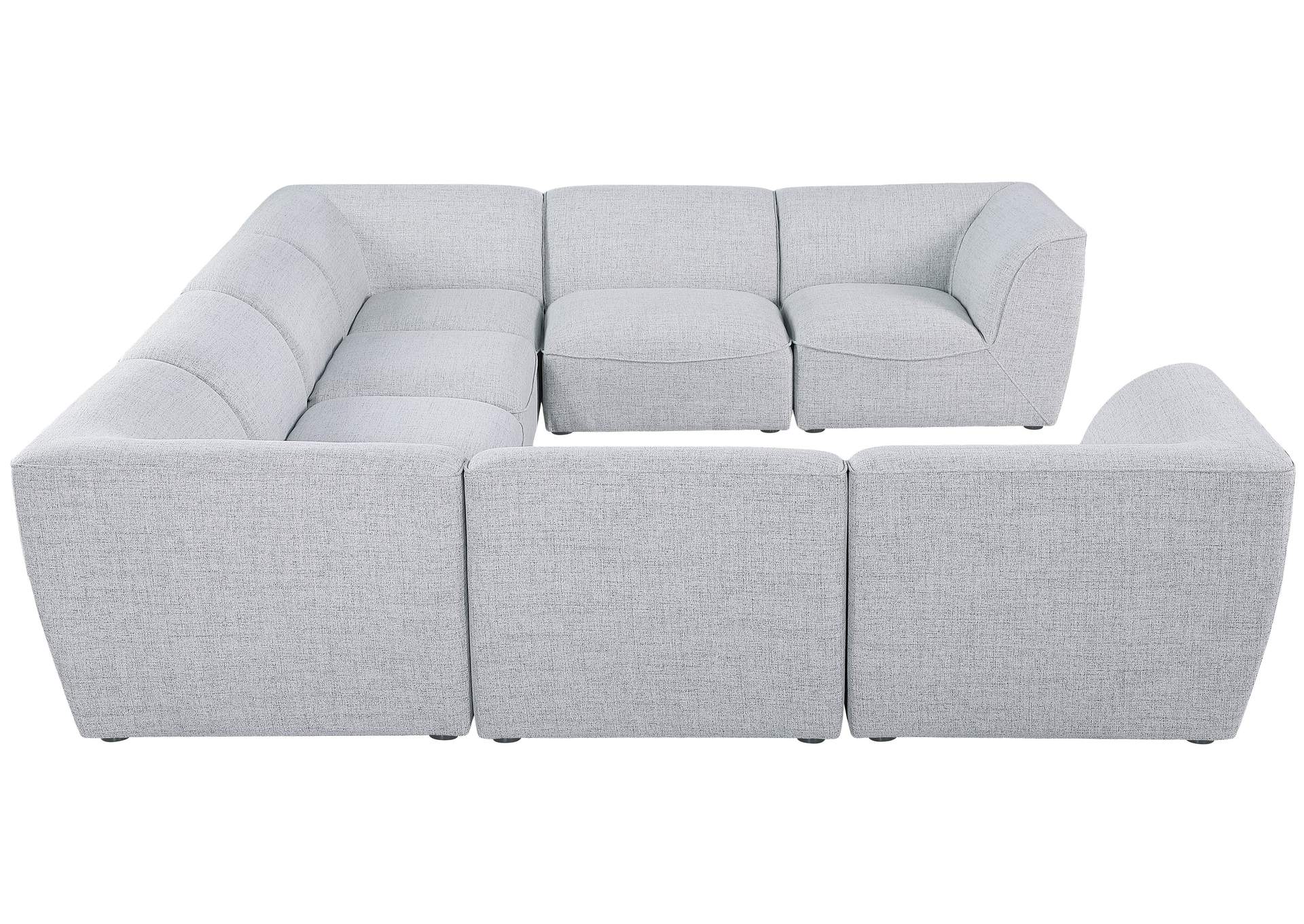 Miramar Grey Durable Linen Textured Modular Sectional,Meridian Furniture