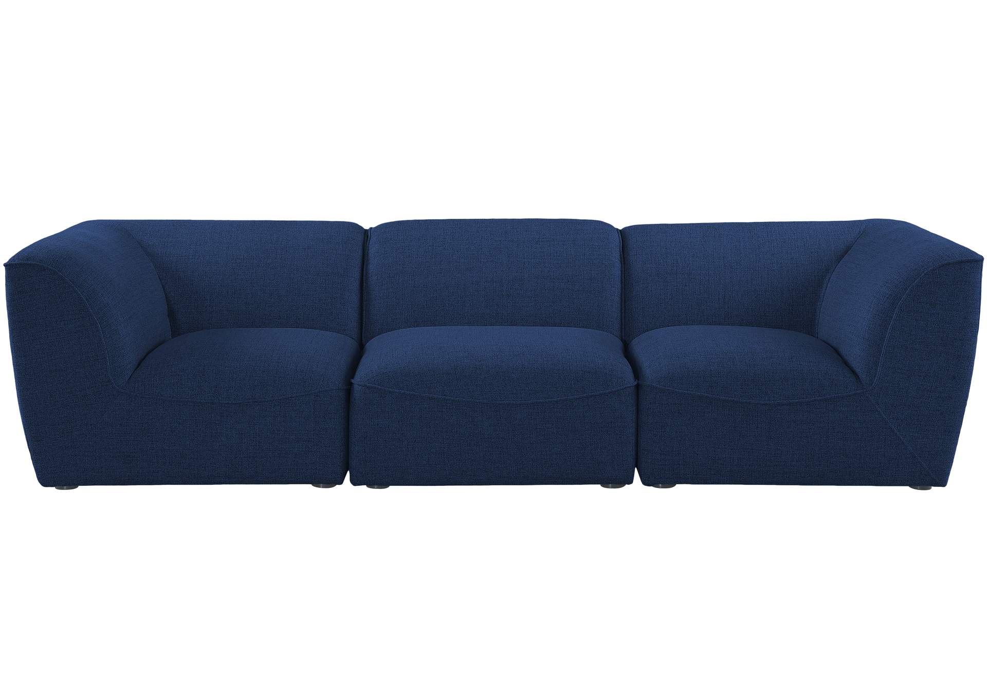 Miramar Navy Durable Linen Textured Modular Sofa,Meridian Furniture