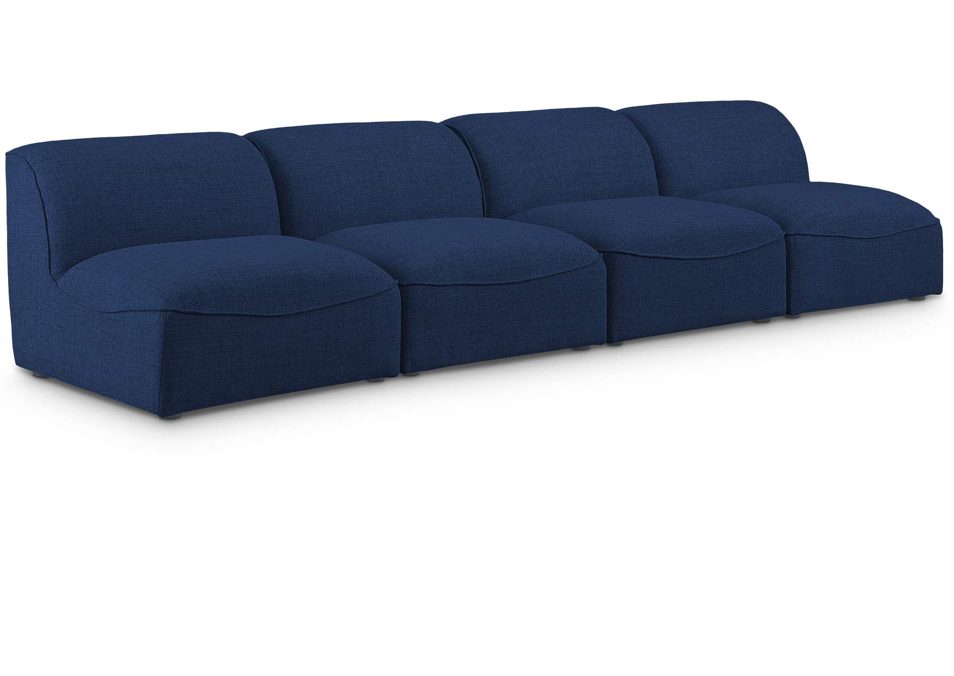 Miramar Navy Durable Linen Textured Modular Sofa,Meridian Furniture