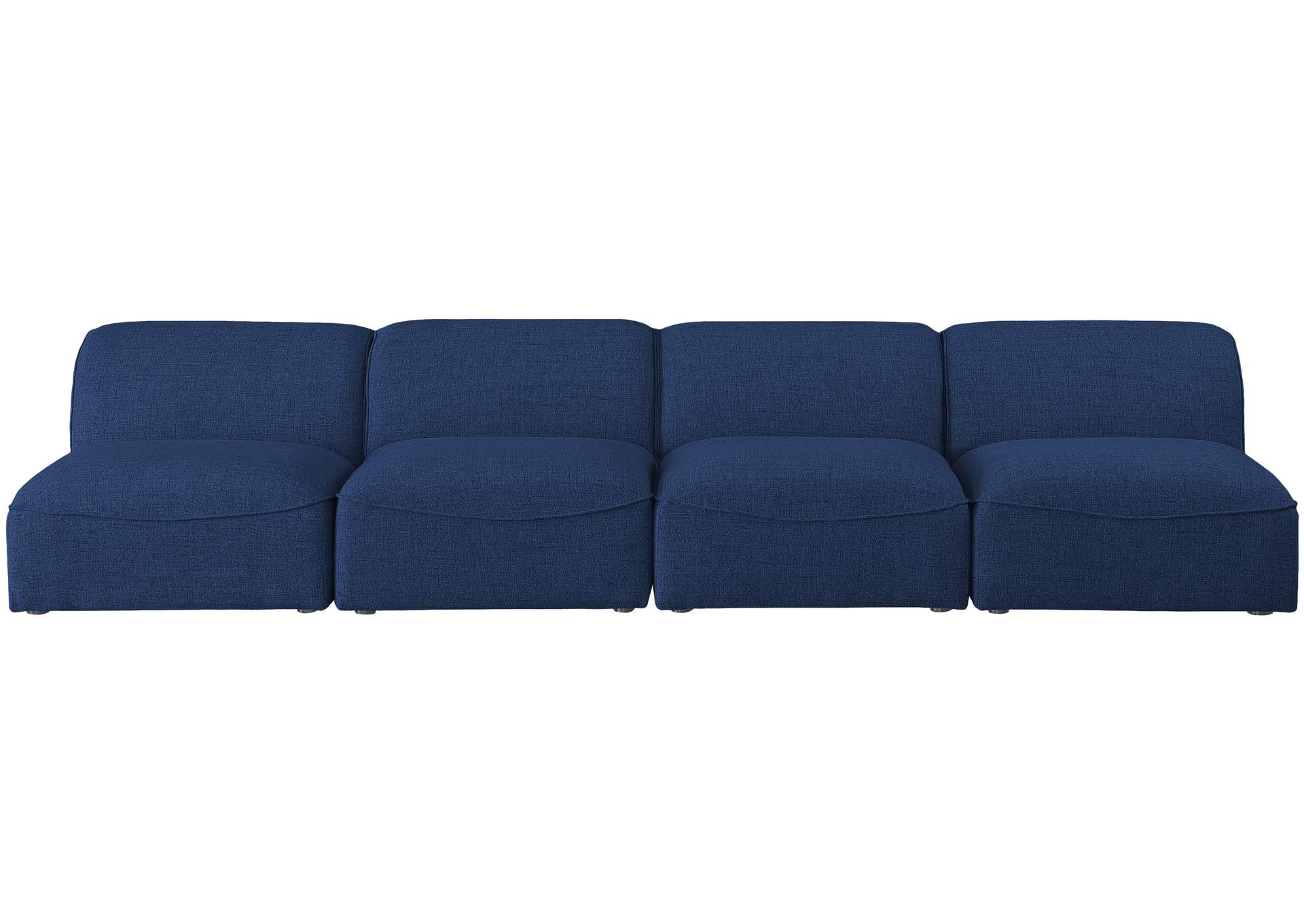 Miramar Navy Durable Linen Textured Modular Sofa,Meridian Furniture