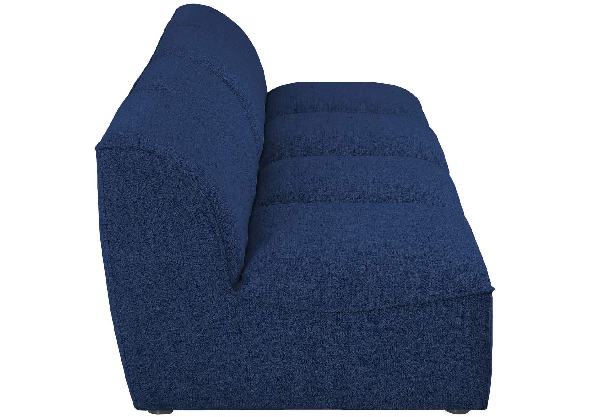 Miramar Navy Durable Linen Textured Modular Sofa,Meridian Furniture