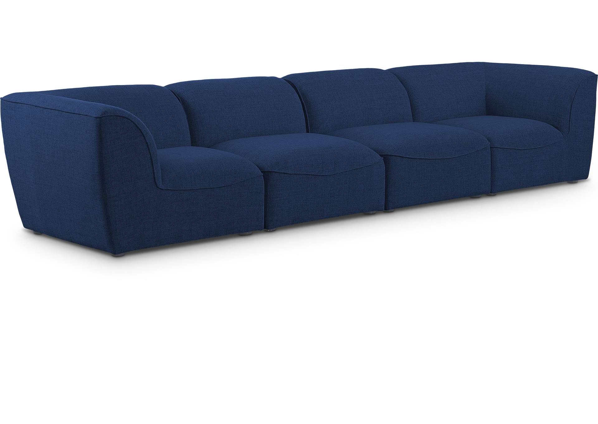 Miramar Navy Durable Linen Textured Modular Sofa,Meridian Furniture