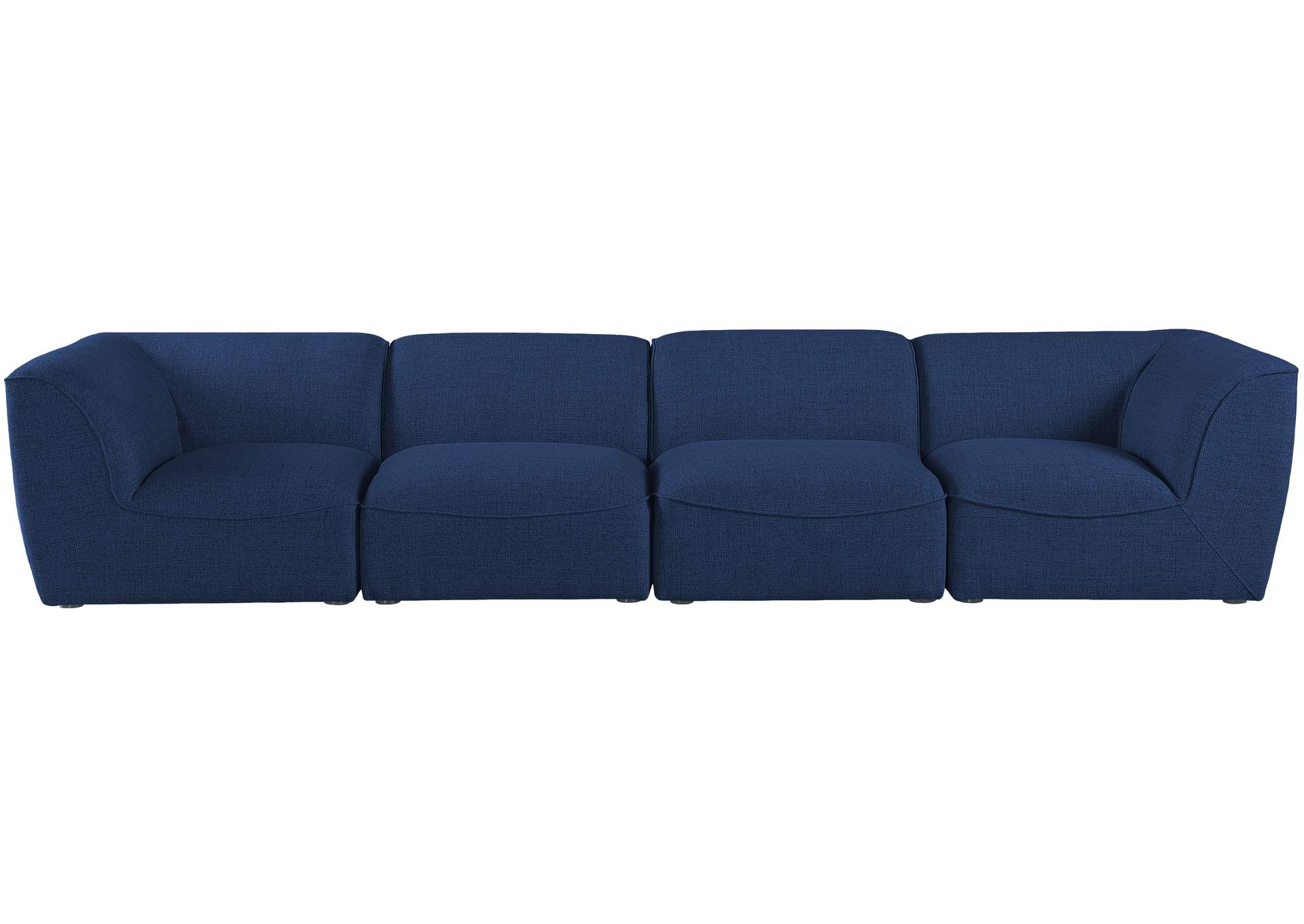 Miramar Navy Durable Linen Textured Modular Sofa,Meridian Furniture