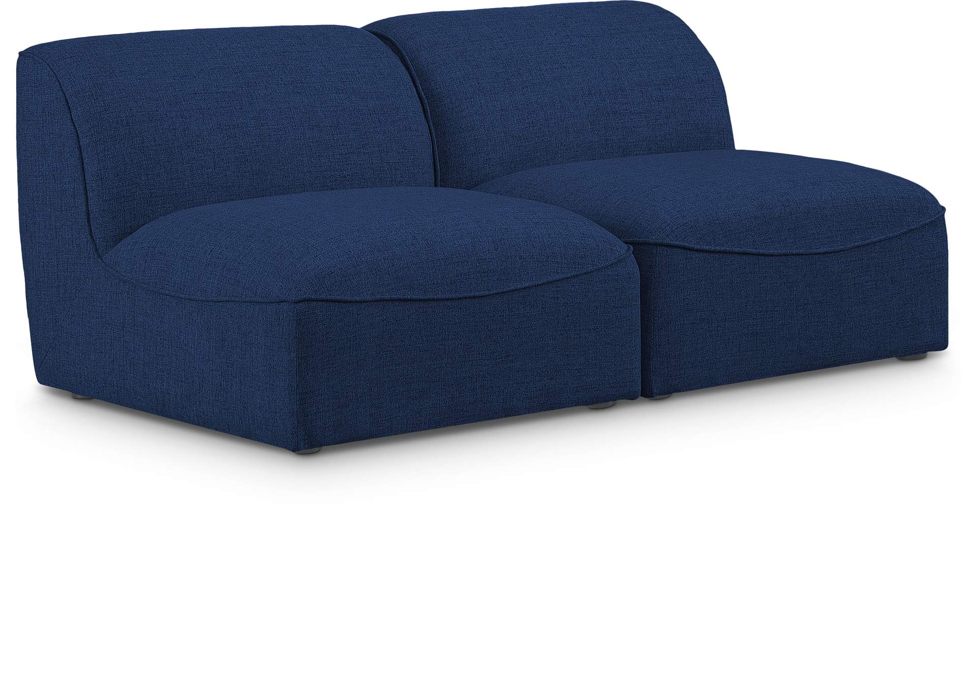 Miramar Navy Durable Linen Textured Modular Sofa,Meridian Furniture