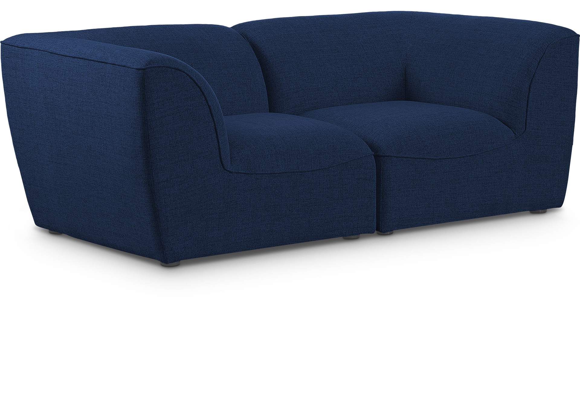 Miramar Navy Durable Linen Textured Modular Sofa,Meridian Furniture