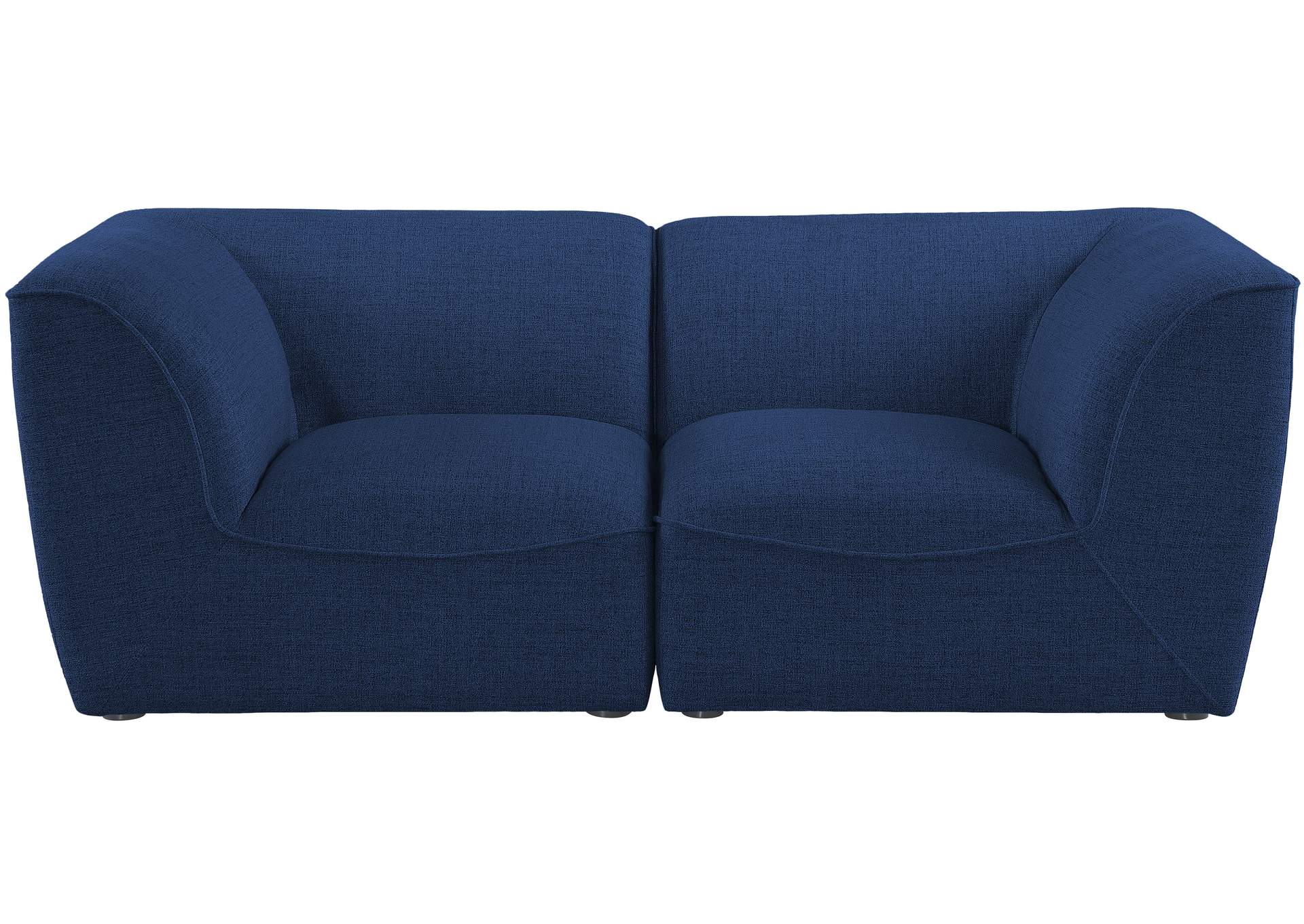 Miramar Navy Durable Linen Textured Modular Sofa,Meridian Furniture