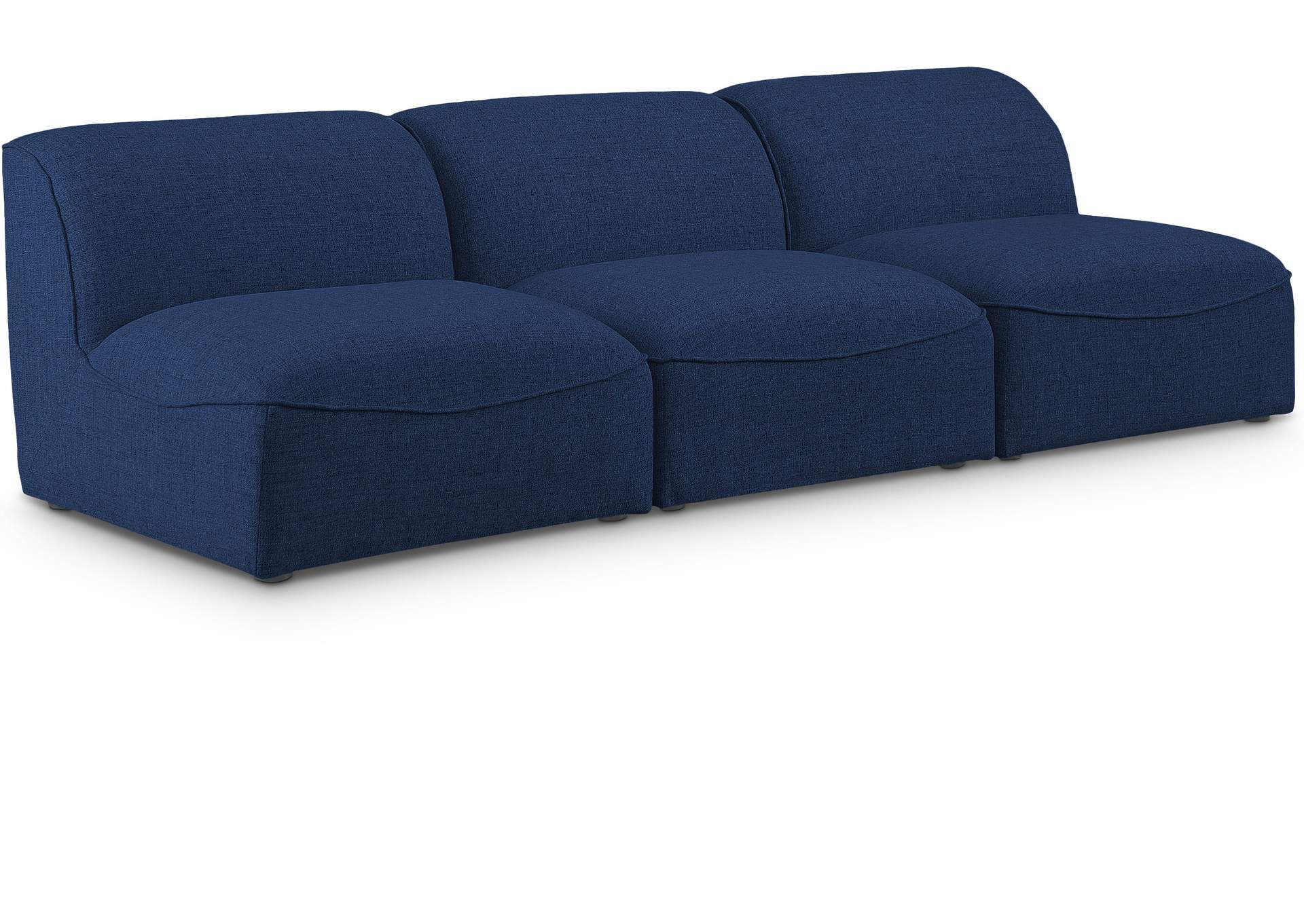 Miramar Navy Durable Linen Textured Modular Sofa,Meridian Furniture