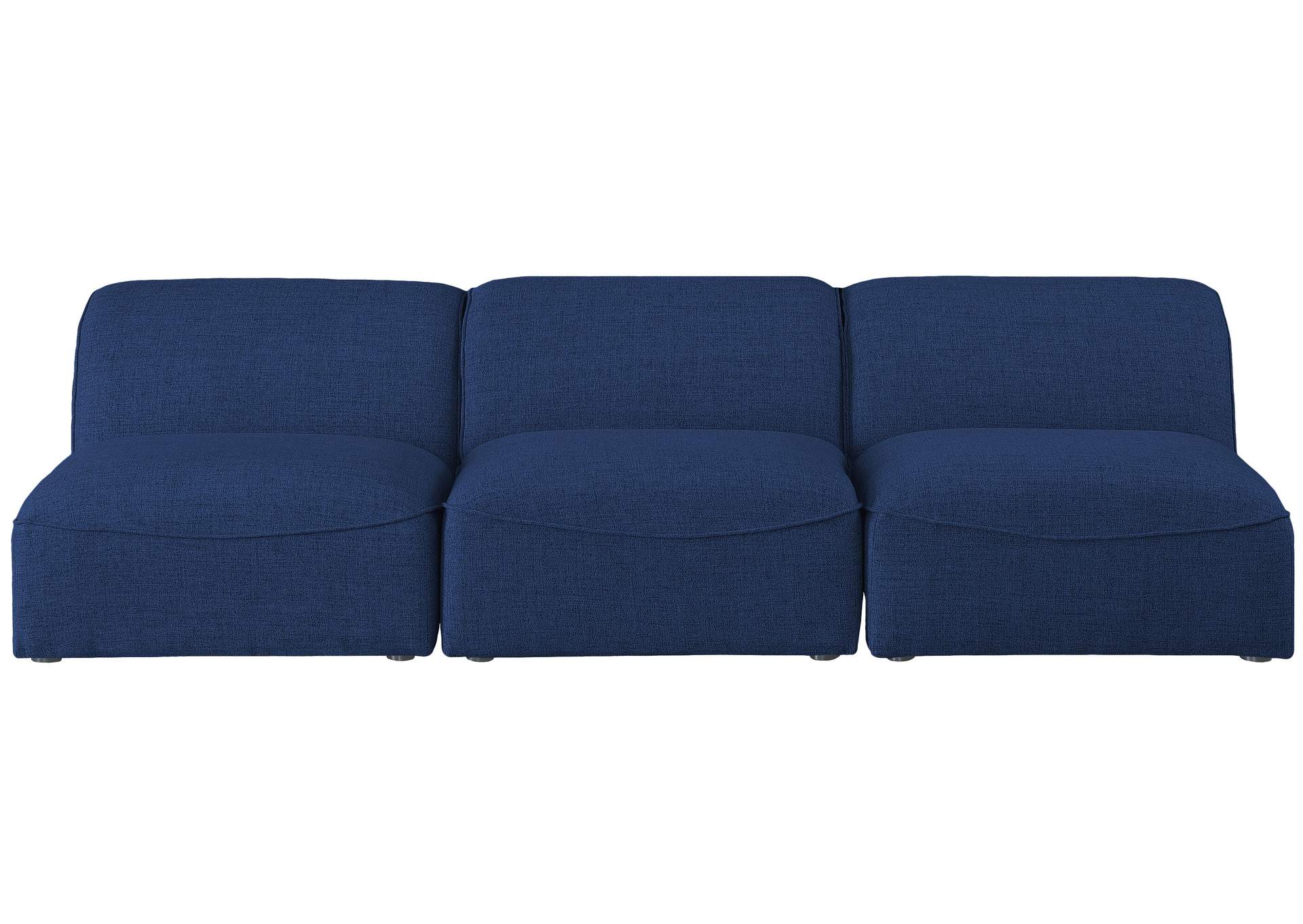 Miramar Navy Durable Linen Textured Modular Sofa,Meridian Furniture