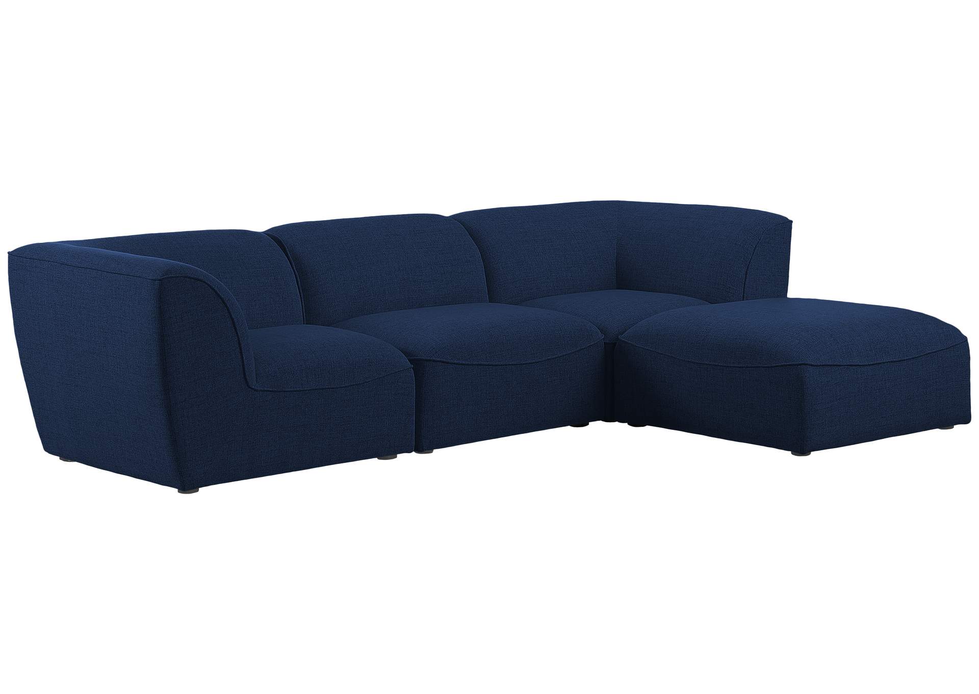 Miramar Navy Durable Linen Textured Modular Sectional,Meridian Furniture