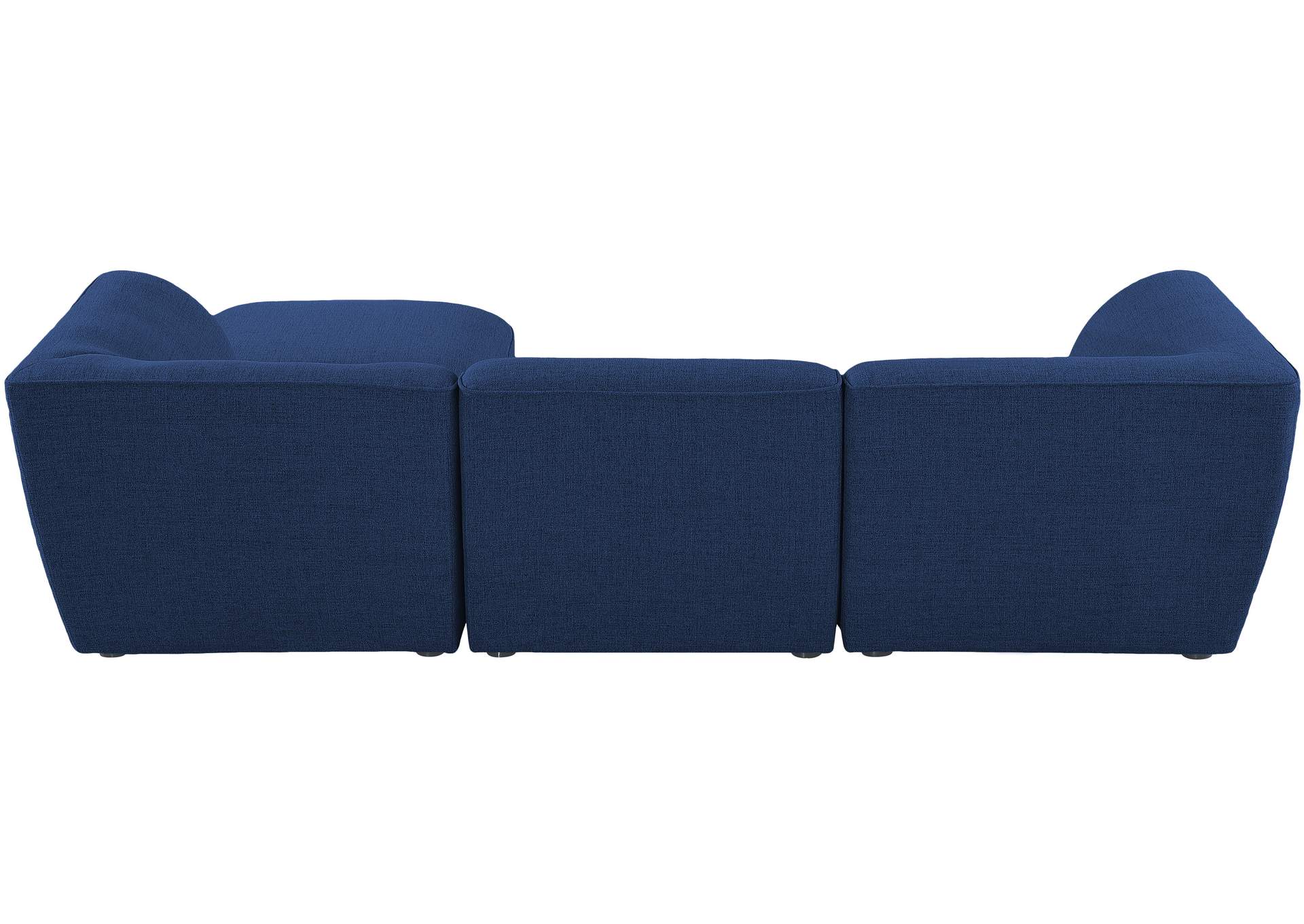 Miramar Navy Durable Linen Textured Modular Sectional,Meridian Furniture