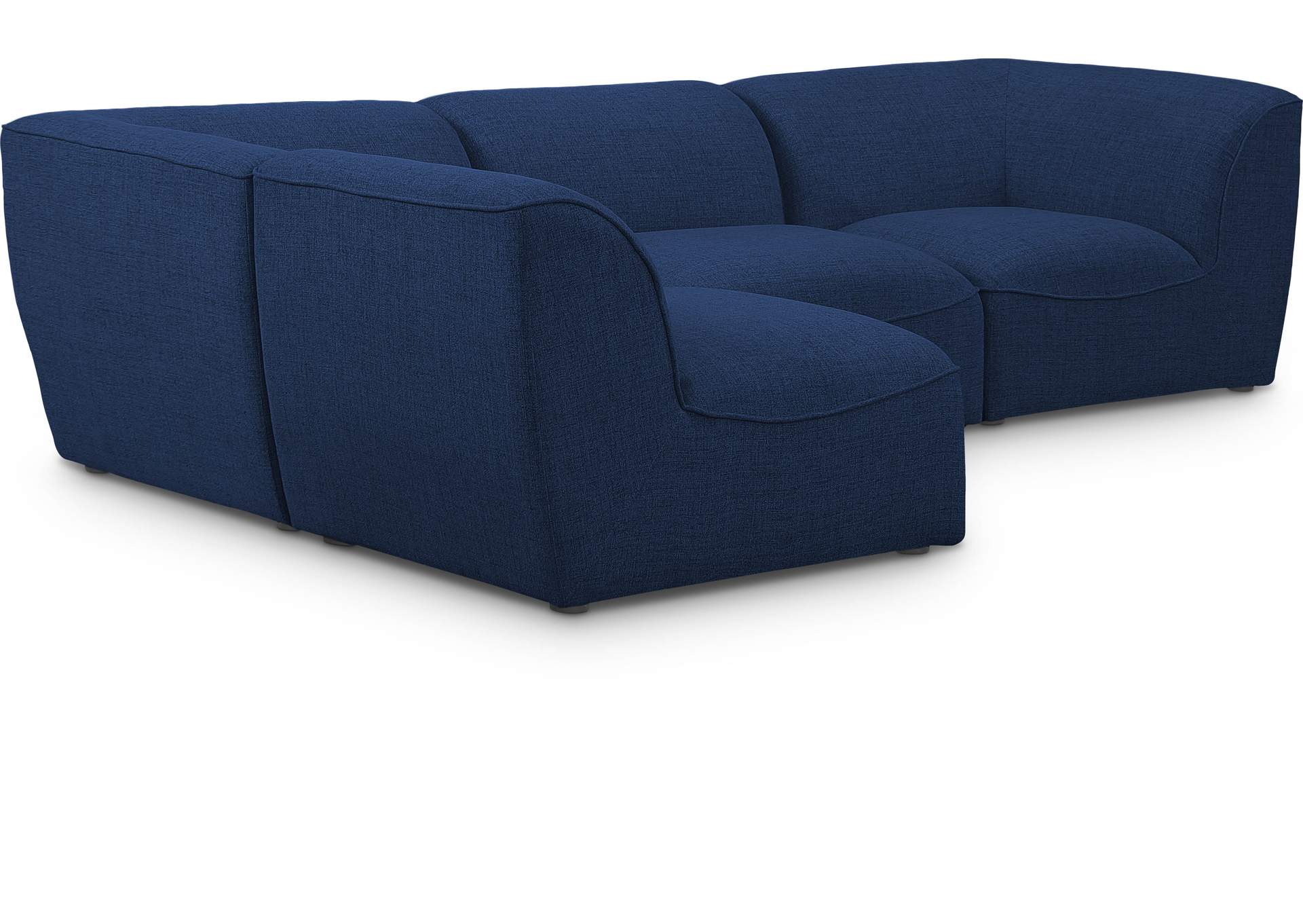 Miramar Navy Durable Linen Textured Modular Sectional,Meridian Furniture