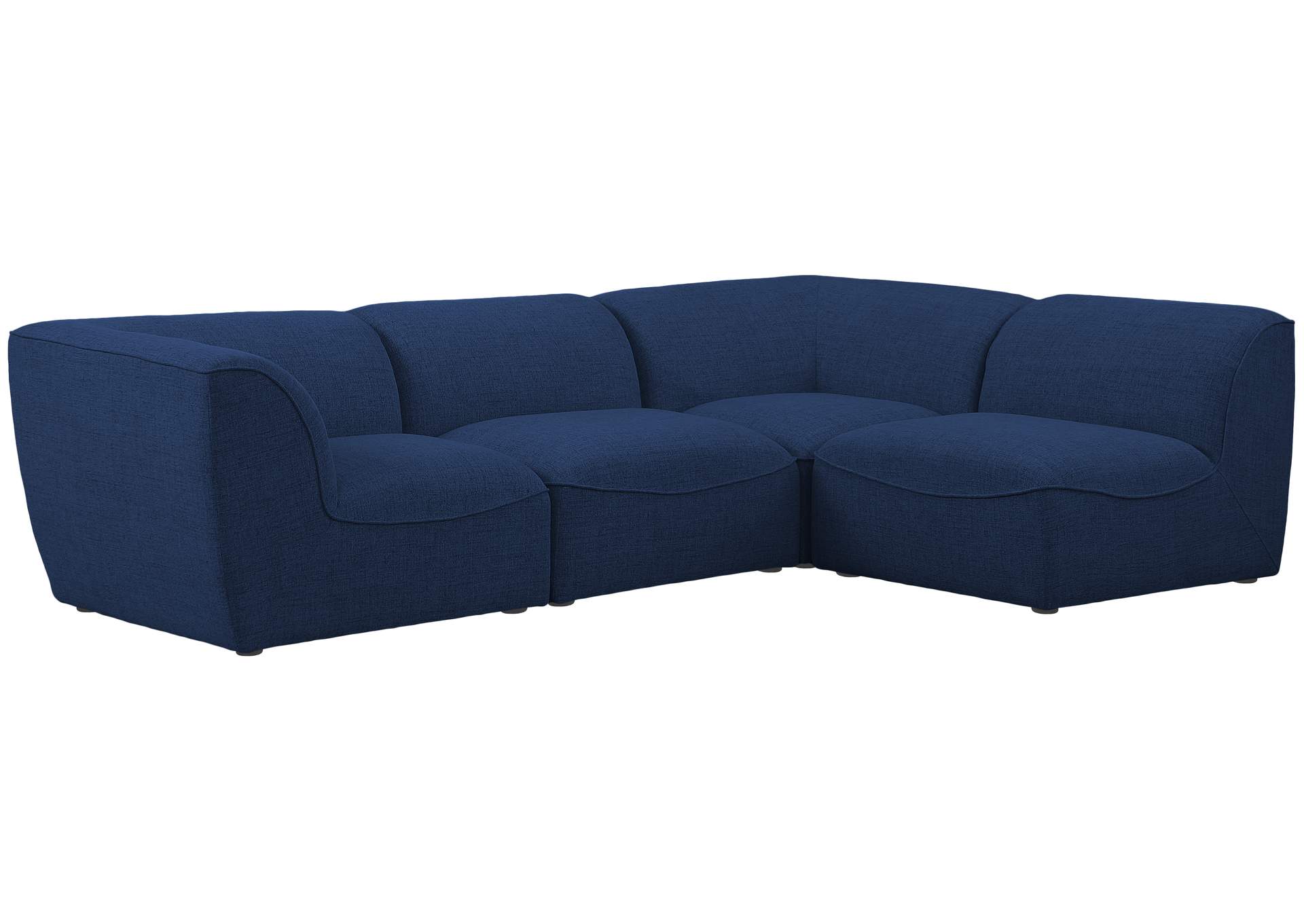 Miramar Navy Durable Linen Textured Modular Sectional,Meridian Furniture