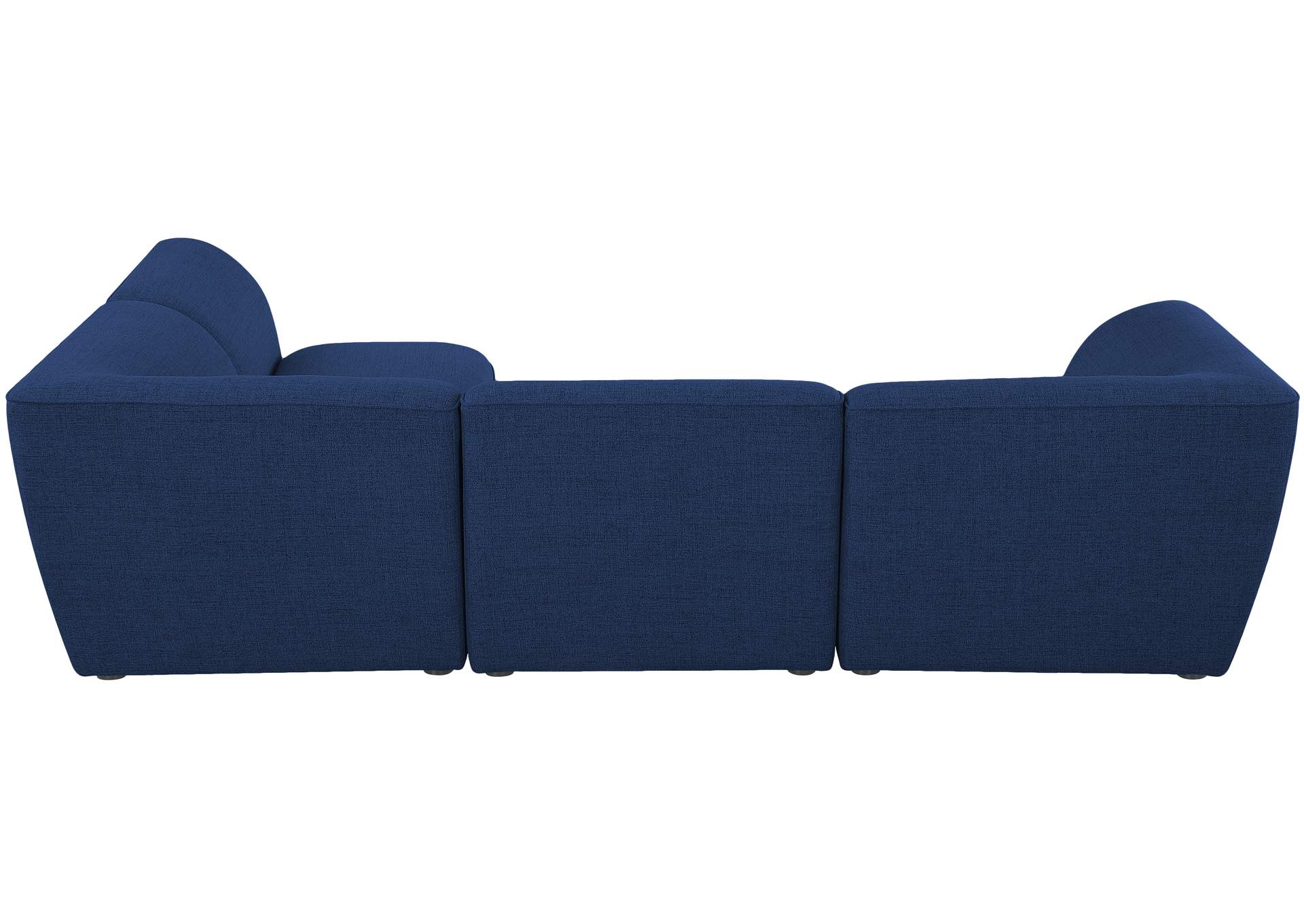 Miramar Navy Durable Linen Textured Modular Sectional,Meridian Furniture