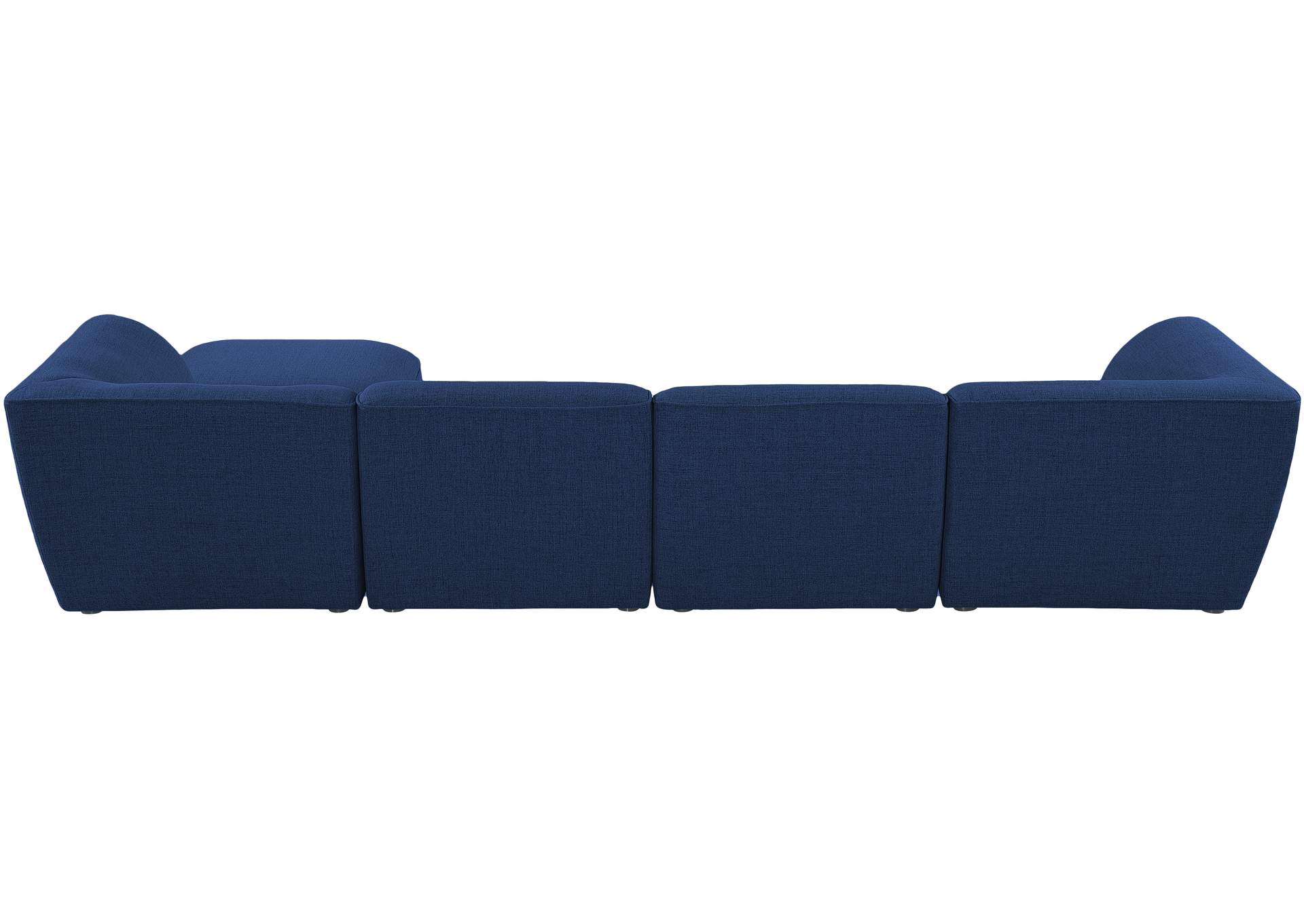 Miramar Navy Durable Linen Textured Modular Sectional,Meridian Furniture