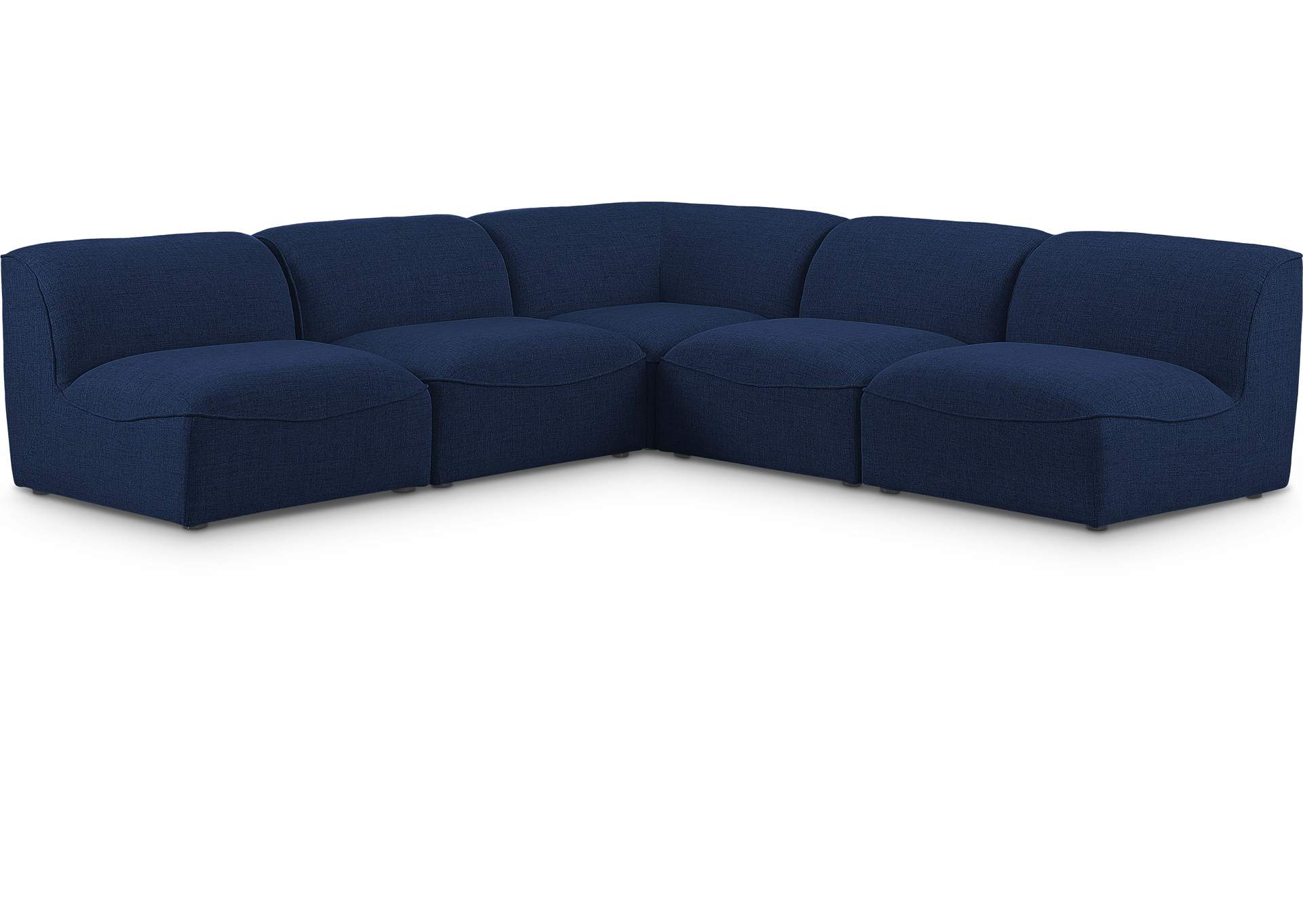 Miramar Navy Durable Linen Textured Modular Sectional,Meridian Furniture