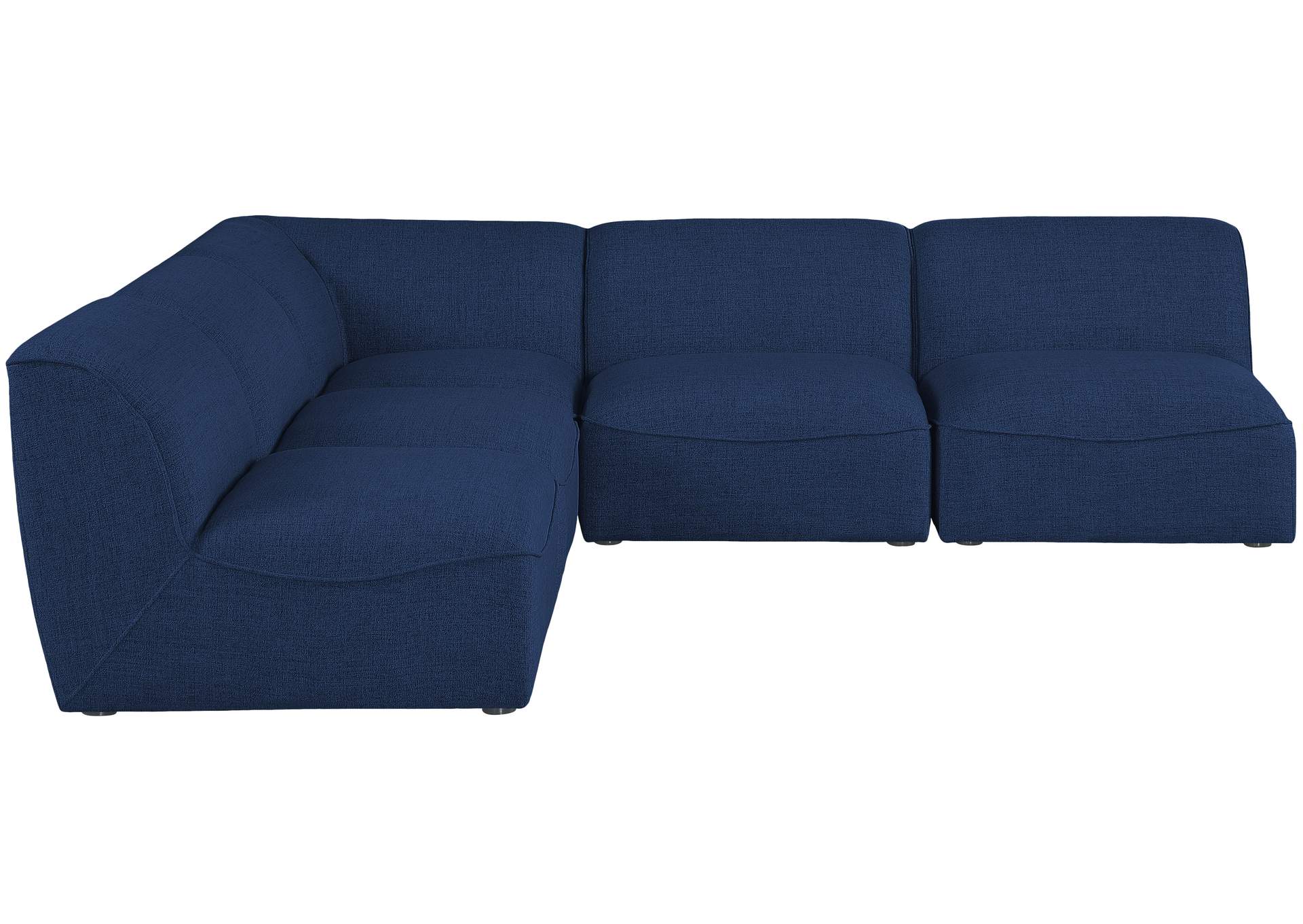 Miramar Navy Durable Linen Textured Modular Sectional,Meridian Furniture