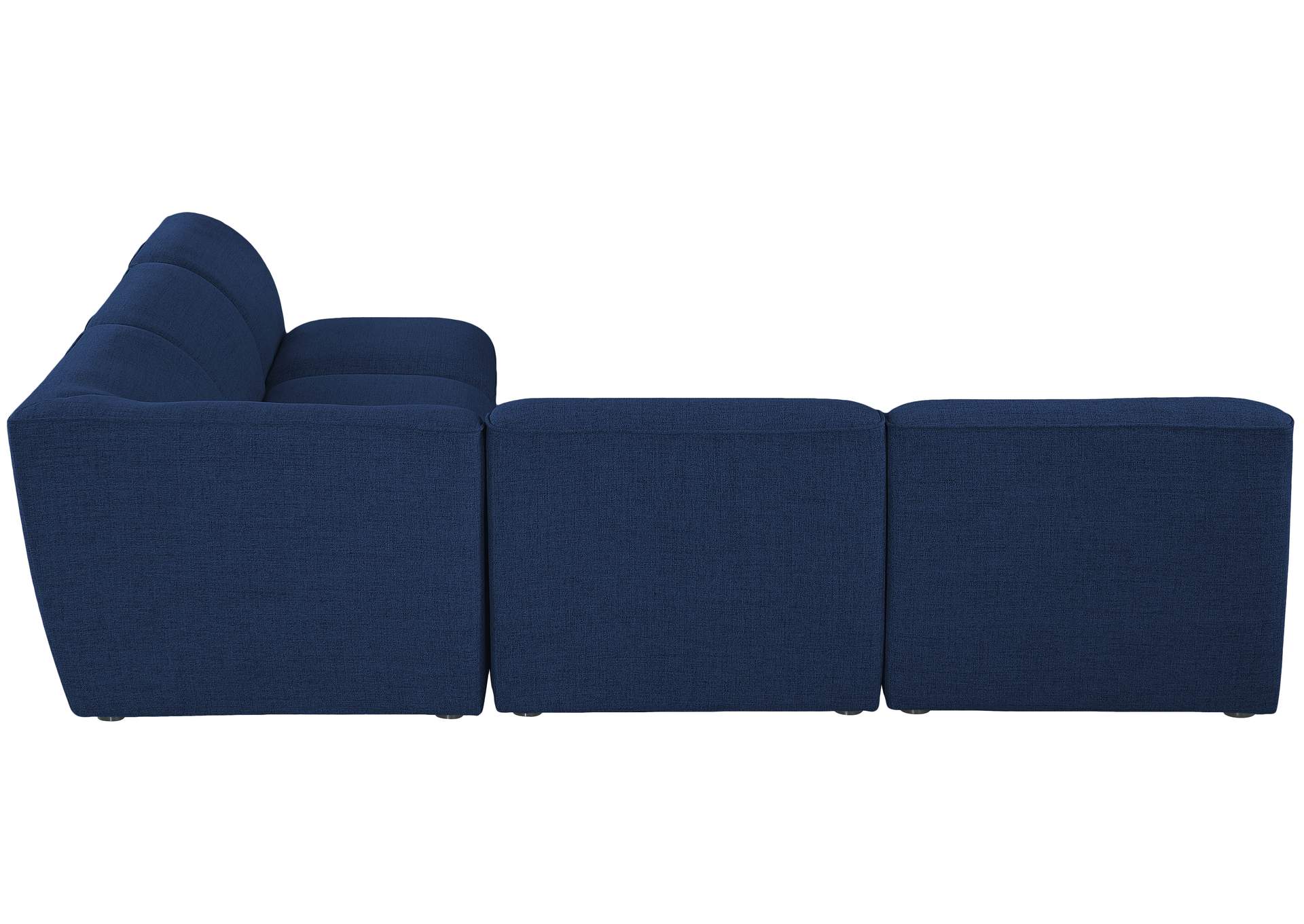 Miramar Navy Durable Linen Textured Modular Sectional,Meridian Furniture