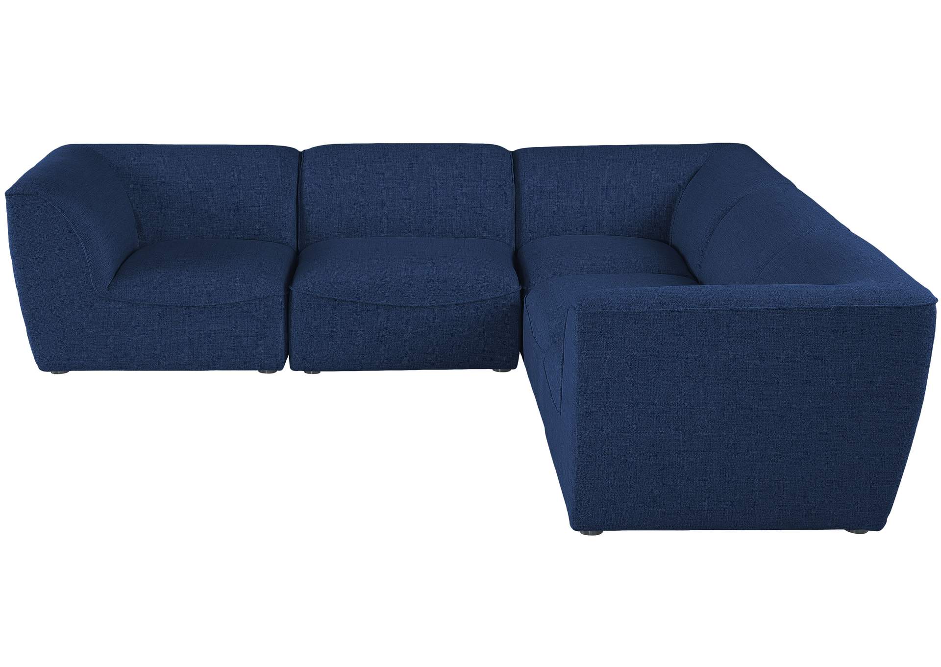 Miramar Navy Durable Linen Textured Modular Sectional,Meridian Furniture