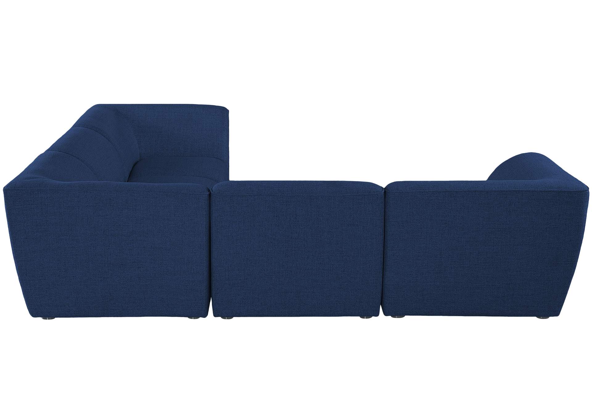 Miramar Navy Durable Linen Textured Modular Sectional,Meridian Furniture