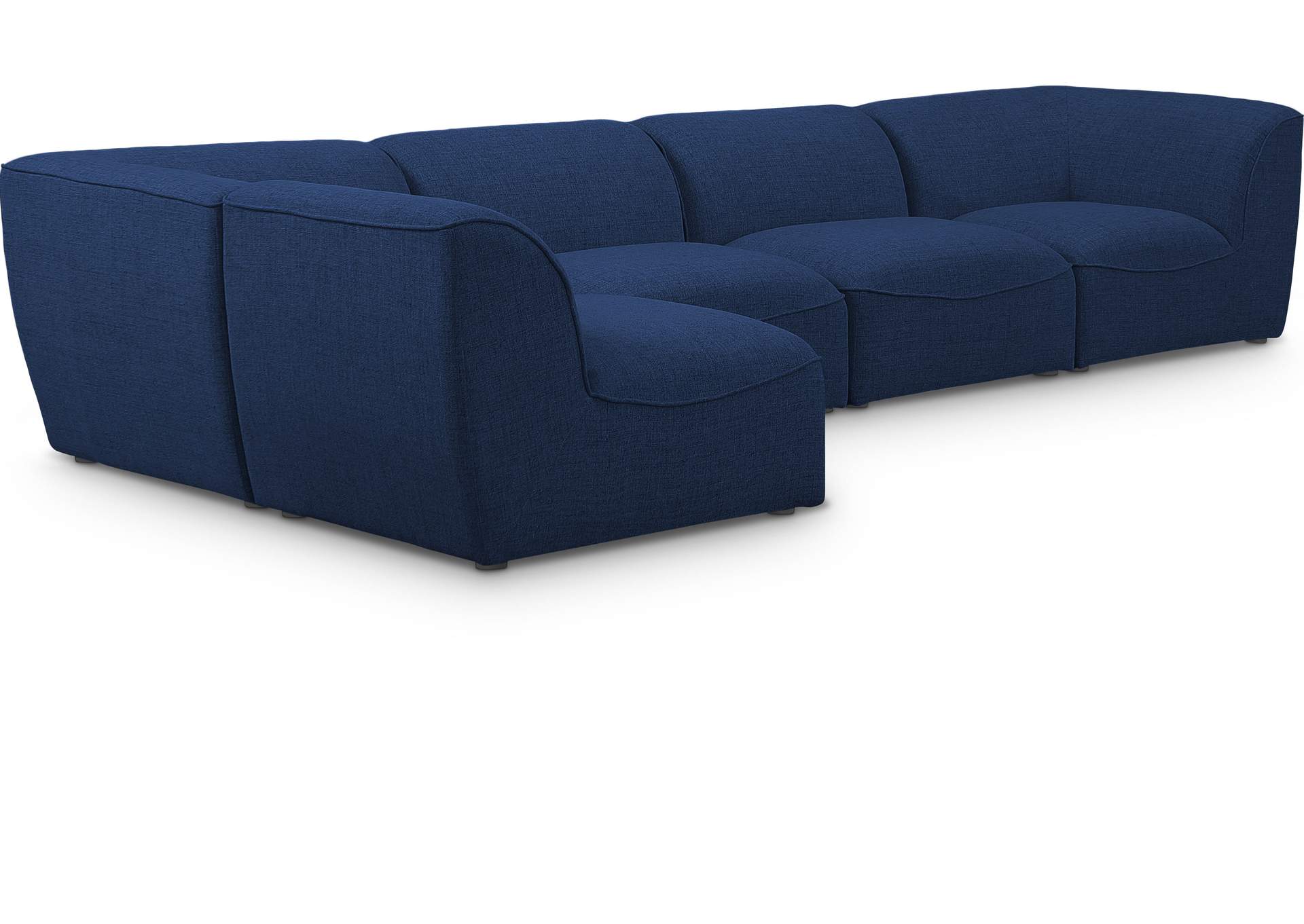 Miramar Navy Durable Linen Textured Modular Sectional,Meridian Furniture