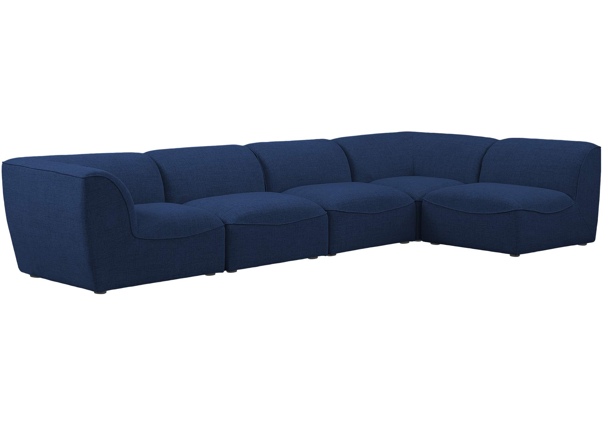 Miramar Navy Durable Linen Textured Modular Sectional,Meridian Furniture