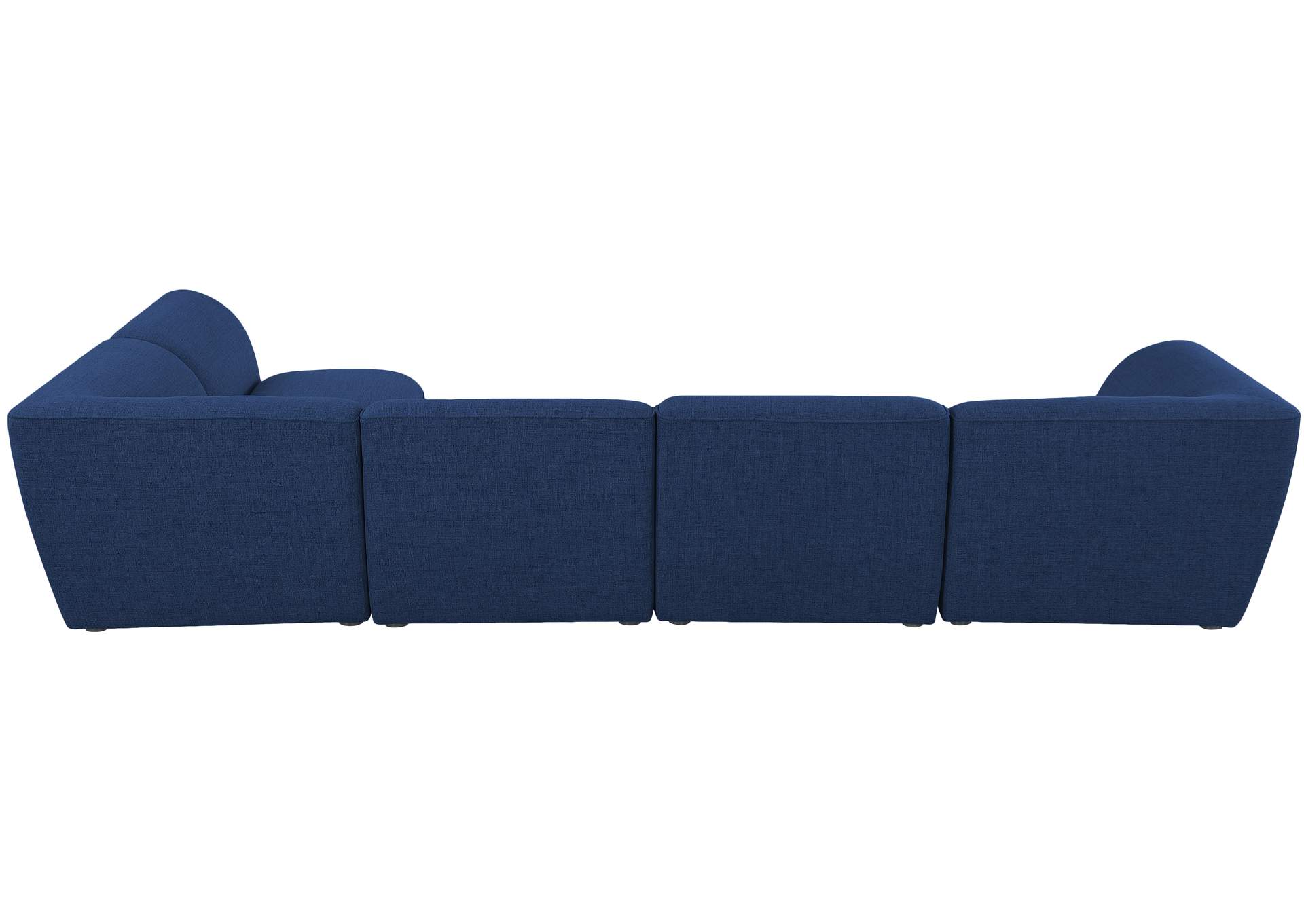 Miramar Navy Durable Linen Textured Modular Sectional,Meridian Furniture