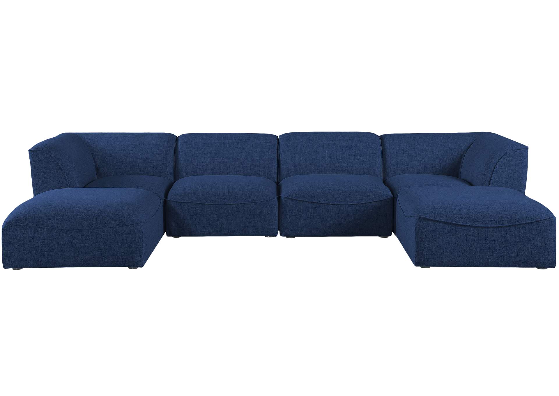 Miramar Navy Durable Linen Textured Modular Sectional,Meridian Furniture