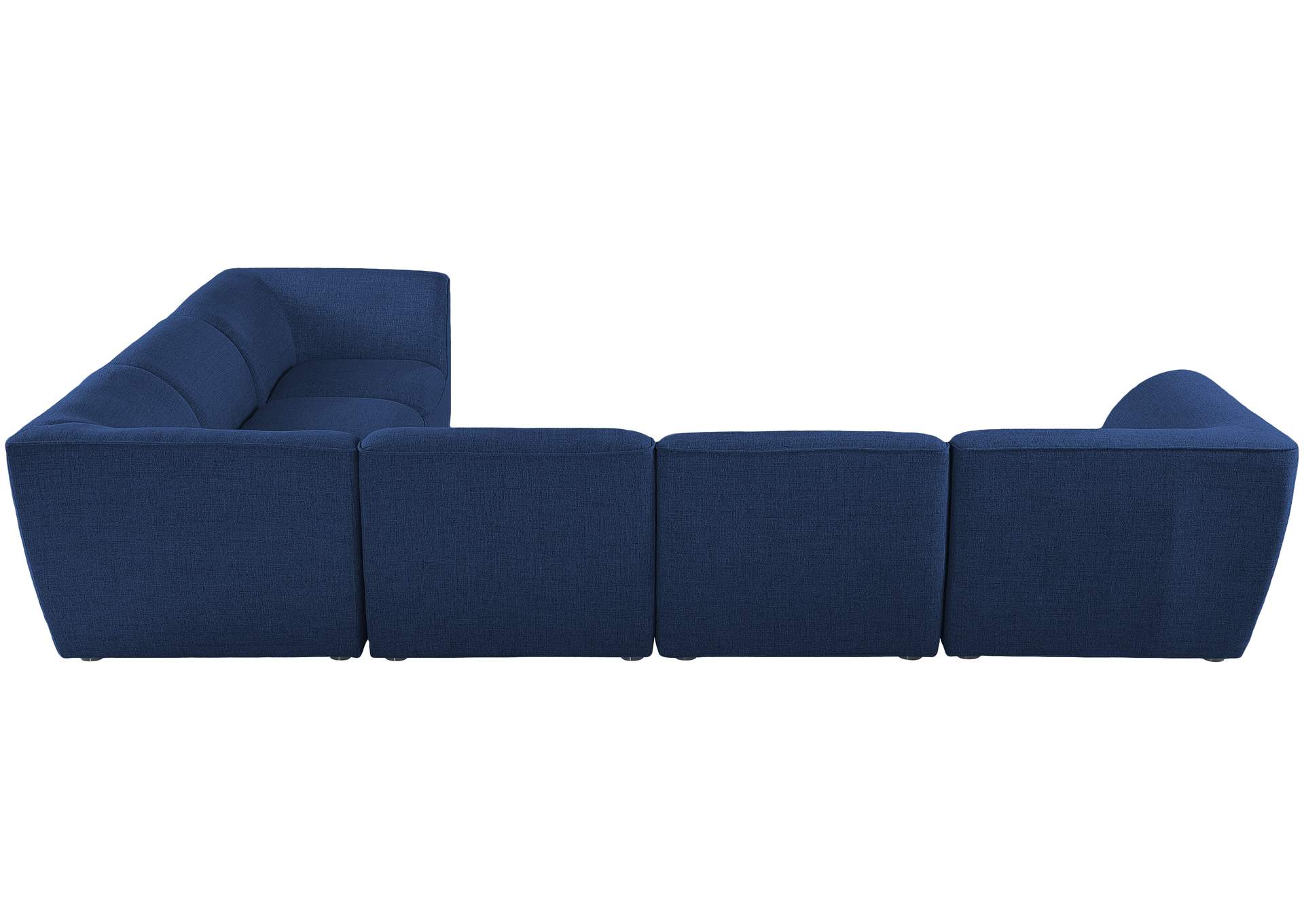 Miramar Navy Durable Linen Textured Modular Sectional,Meridian Furniture