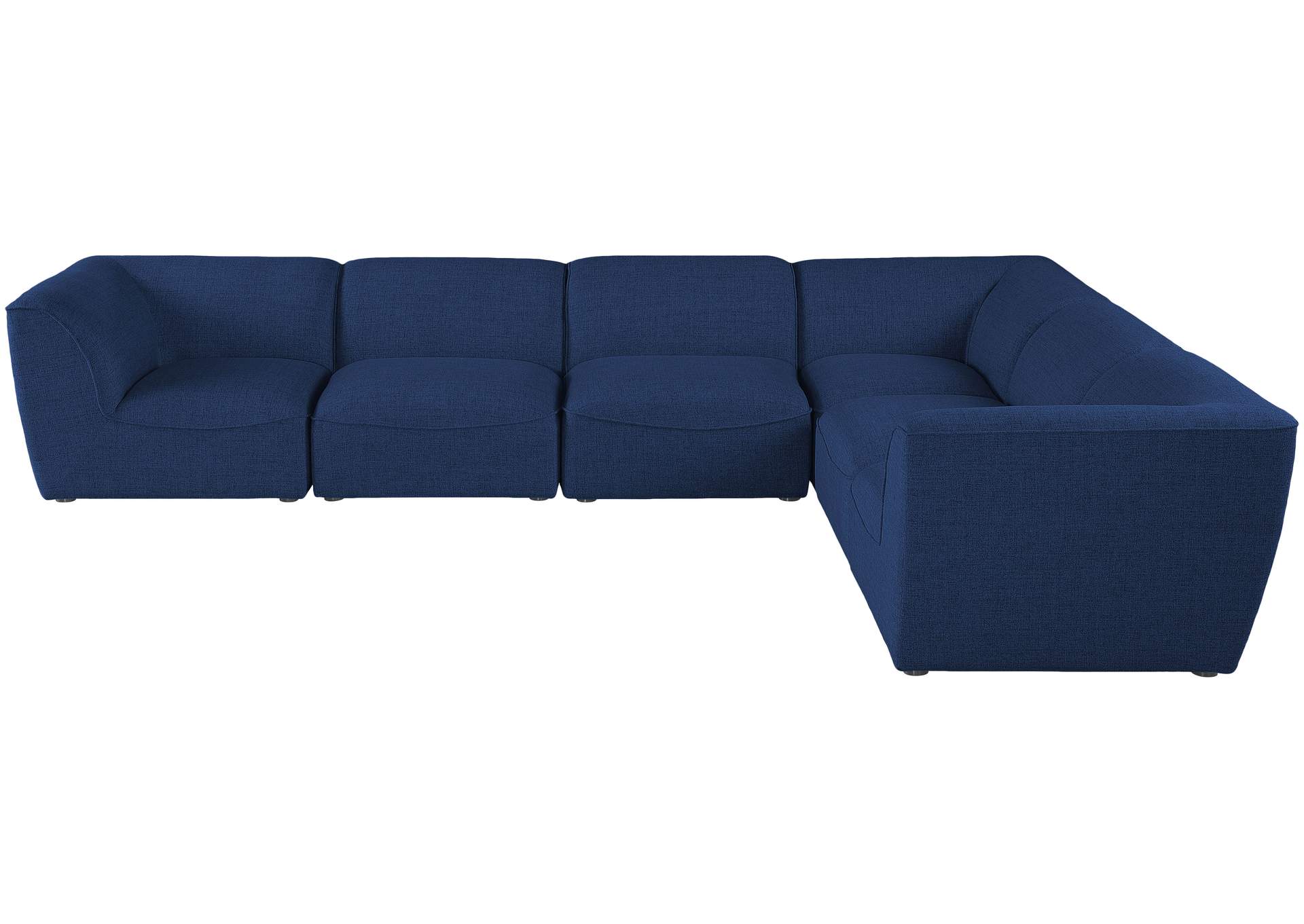 Miramar Navy Durable Linen Textured Modular Sectional,Meridian Furniture