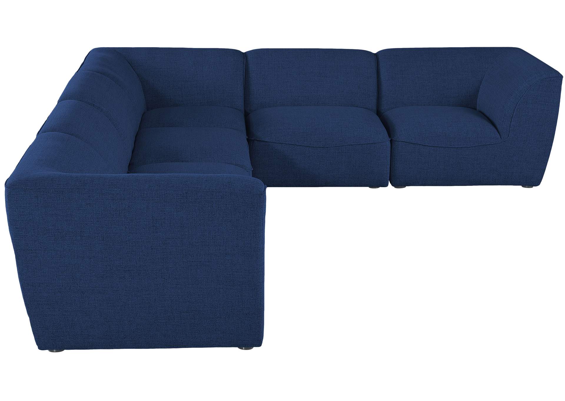 Miramar Navy Durable Linen Textured Modular Sectional,Meridian Furniture