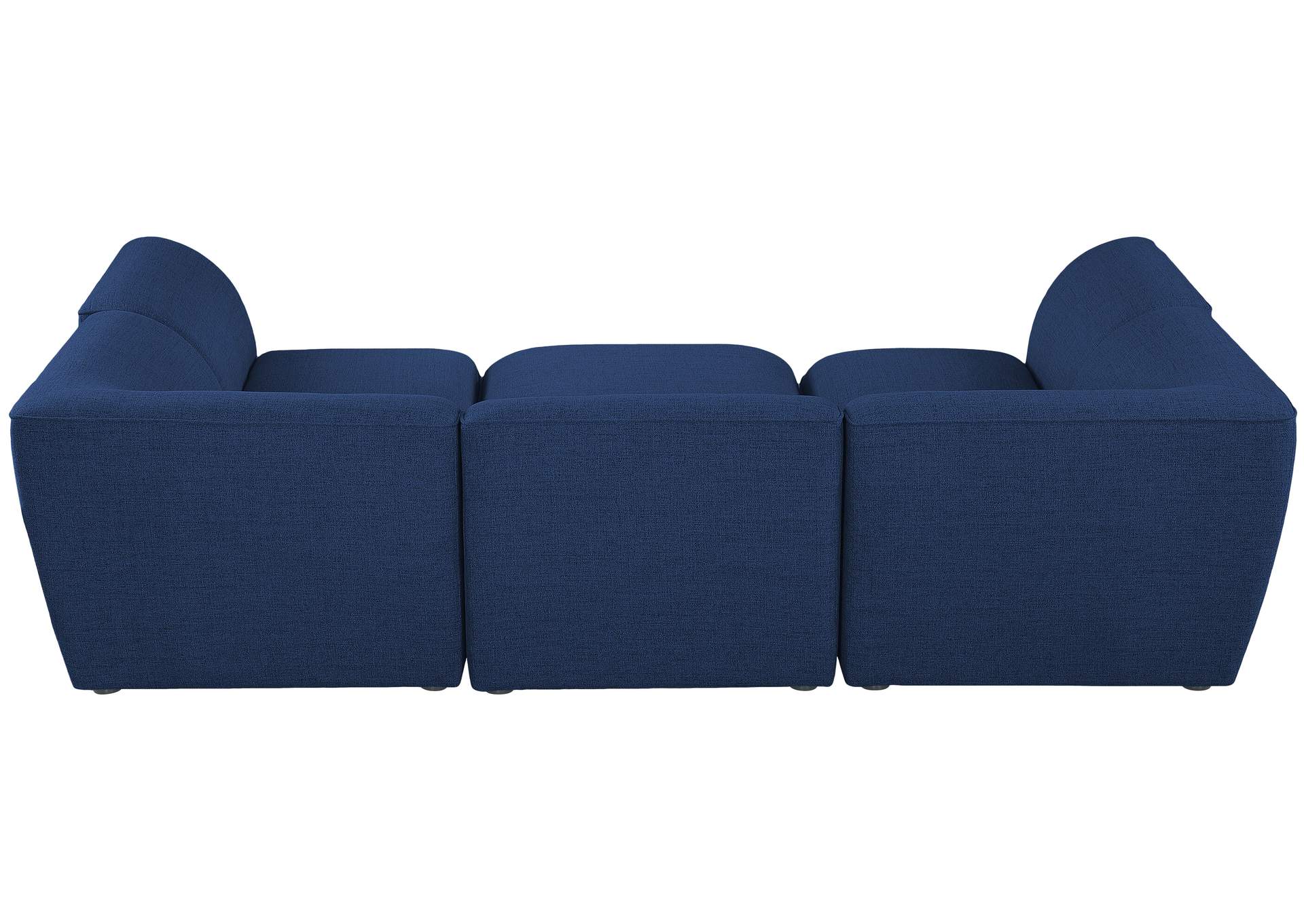 Miramar Navy Durable Linen Textured Modular Sectional,Meridian Furniture