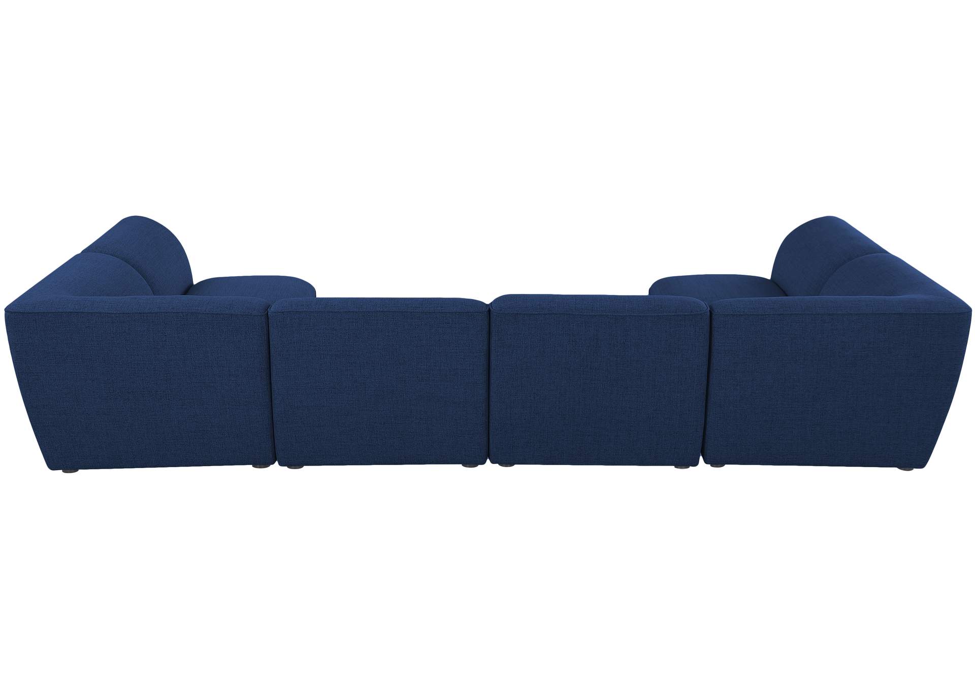 Miramar Navy Durable Linen Textured Modular Sectional,Meridian Furniture