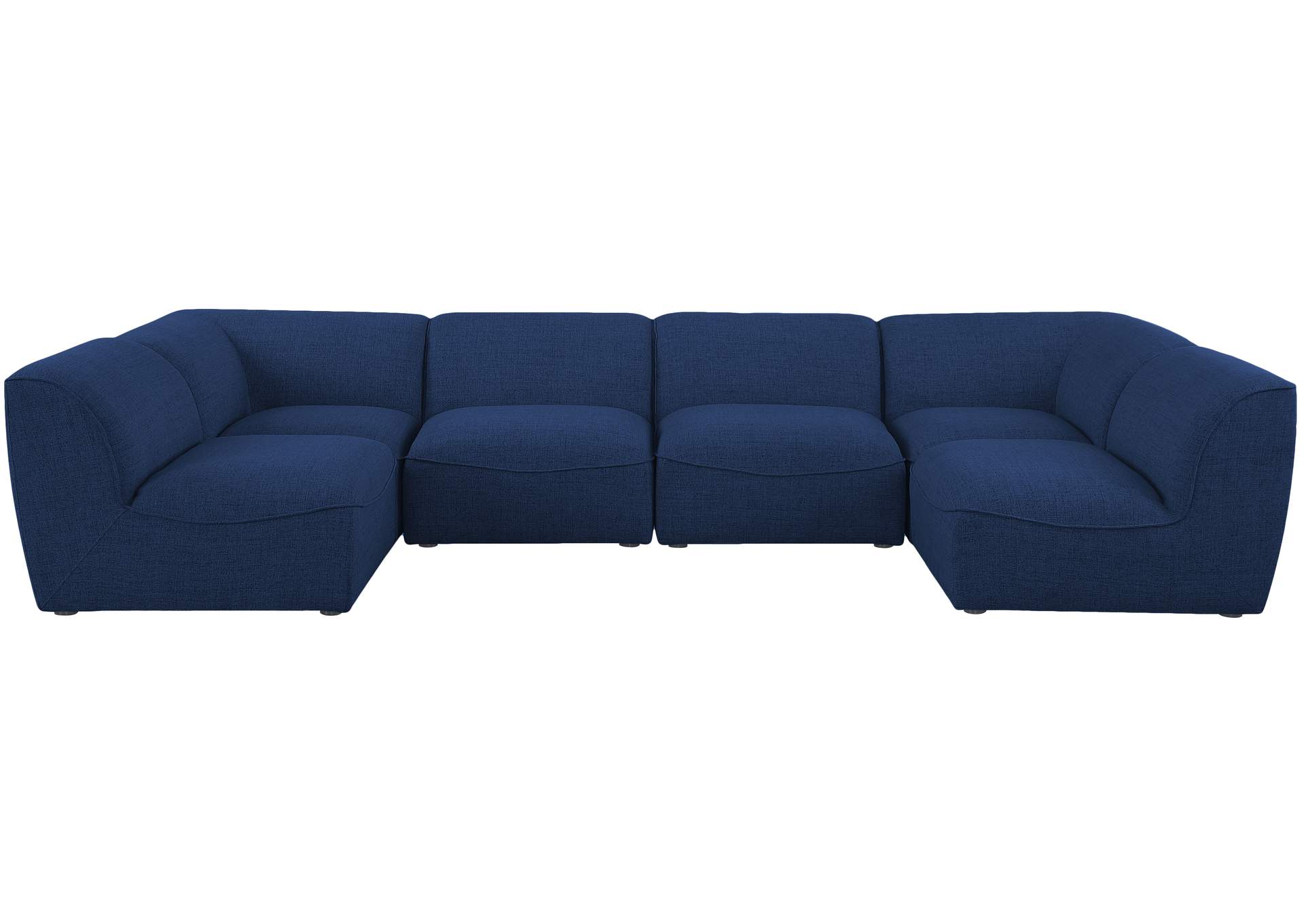 Miramar Navy Durable Linen Textured Modular Sectional,Meridian Furniture