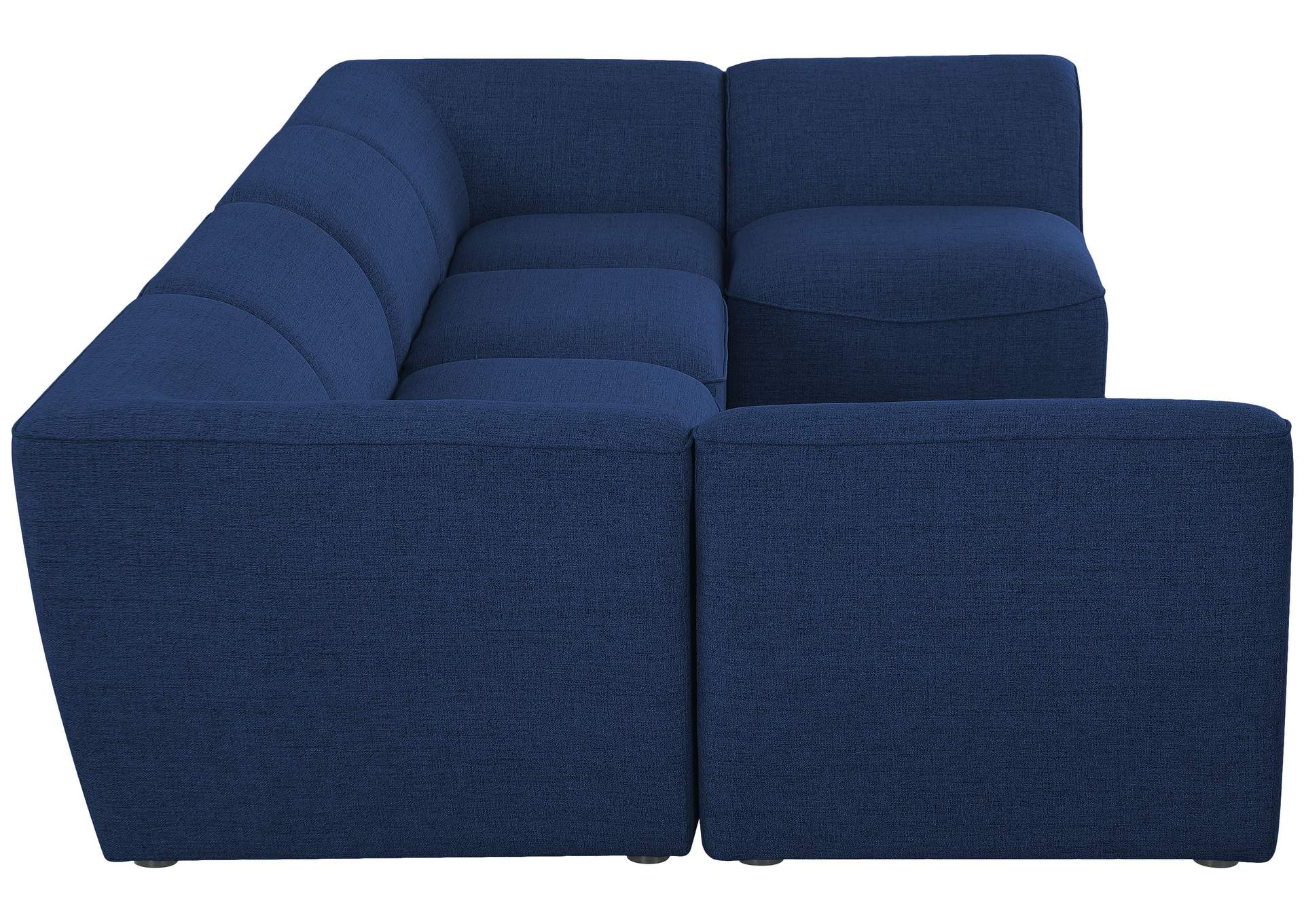 Miramar Navy Durable Linen Textured Modular Sectional,Meridian Furniture