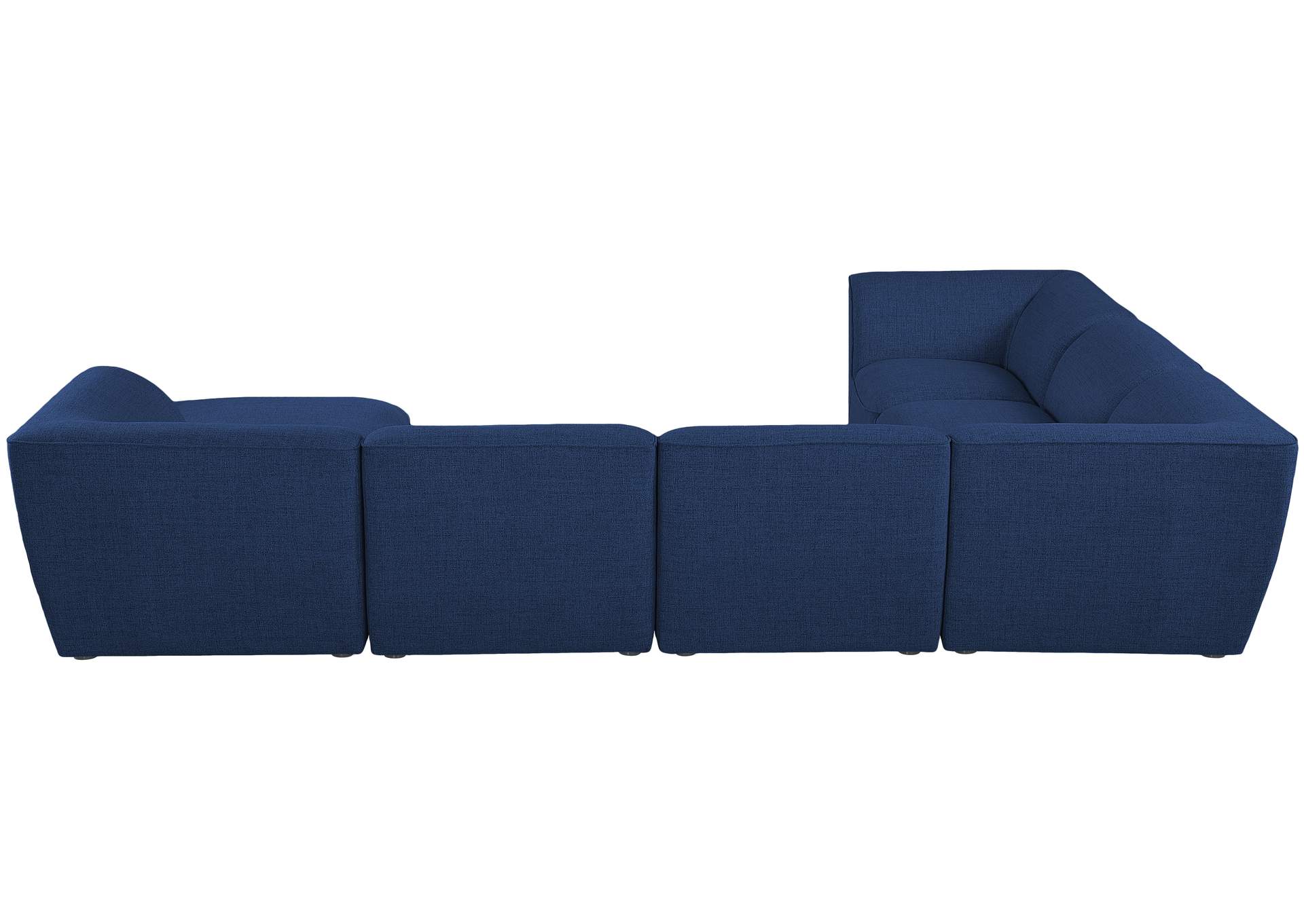 Miramar Navy Durable Linen Textured Modular Sectional,Meridian Furniture