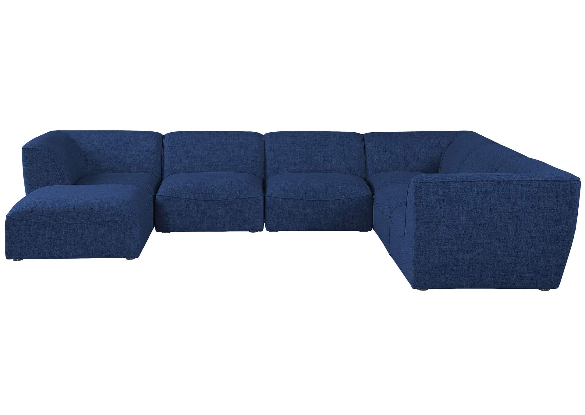 Miramar Navy Durable Linen Textured Modular Sectional,Meridian Furniture