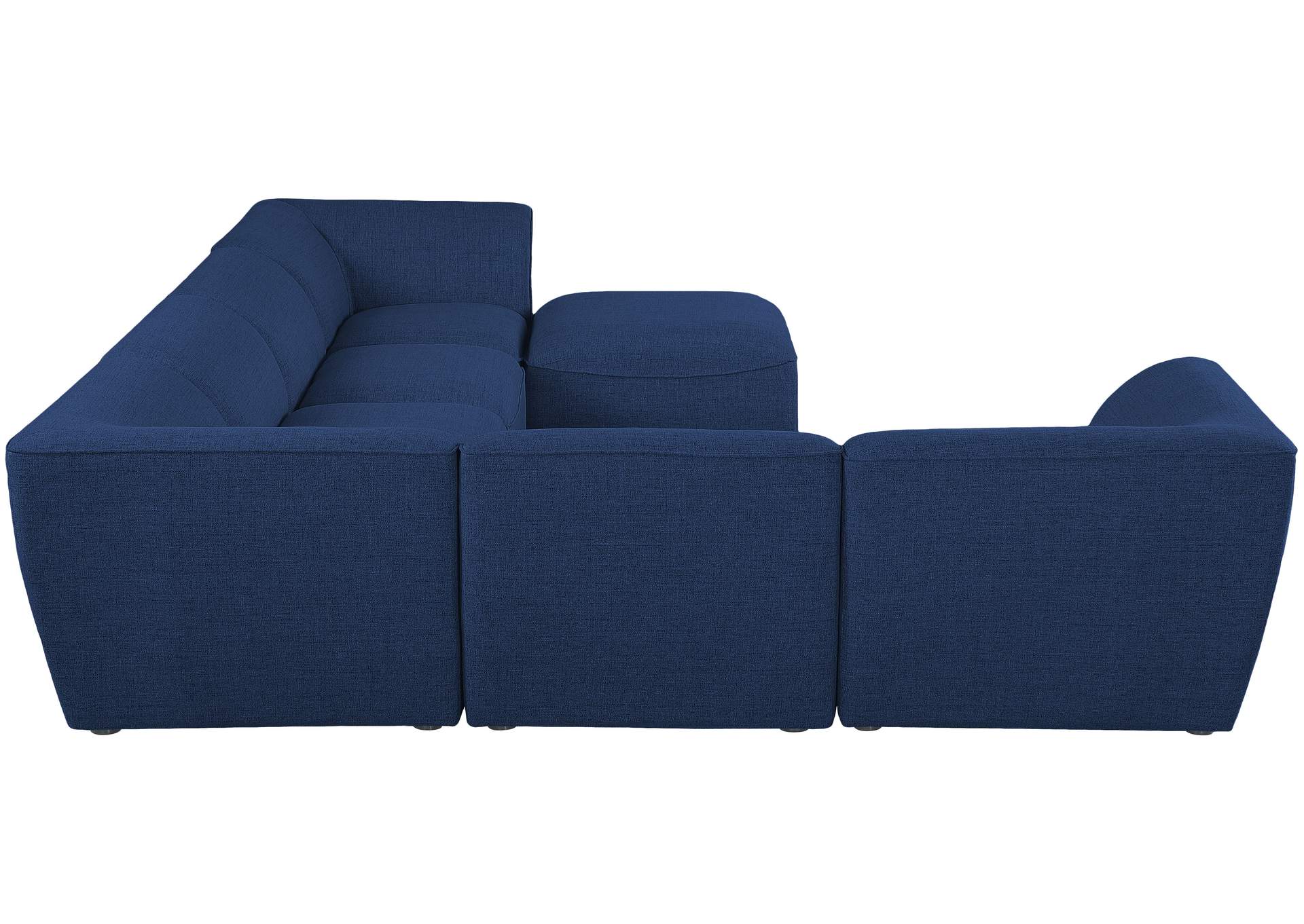 Miramar Navy Durable Linen Textured Modular Sectional,Meridian Furniture