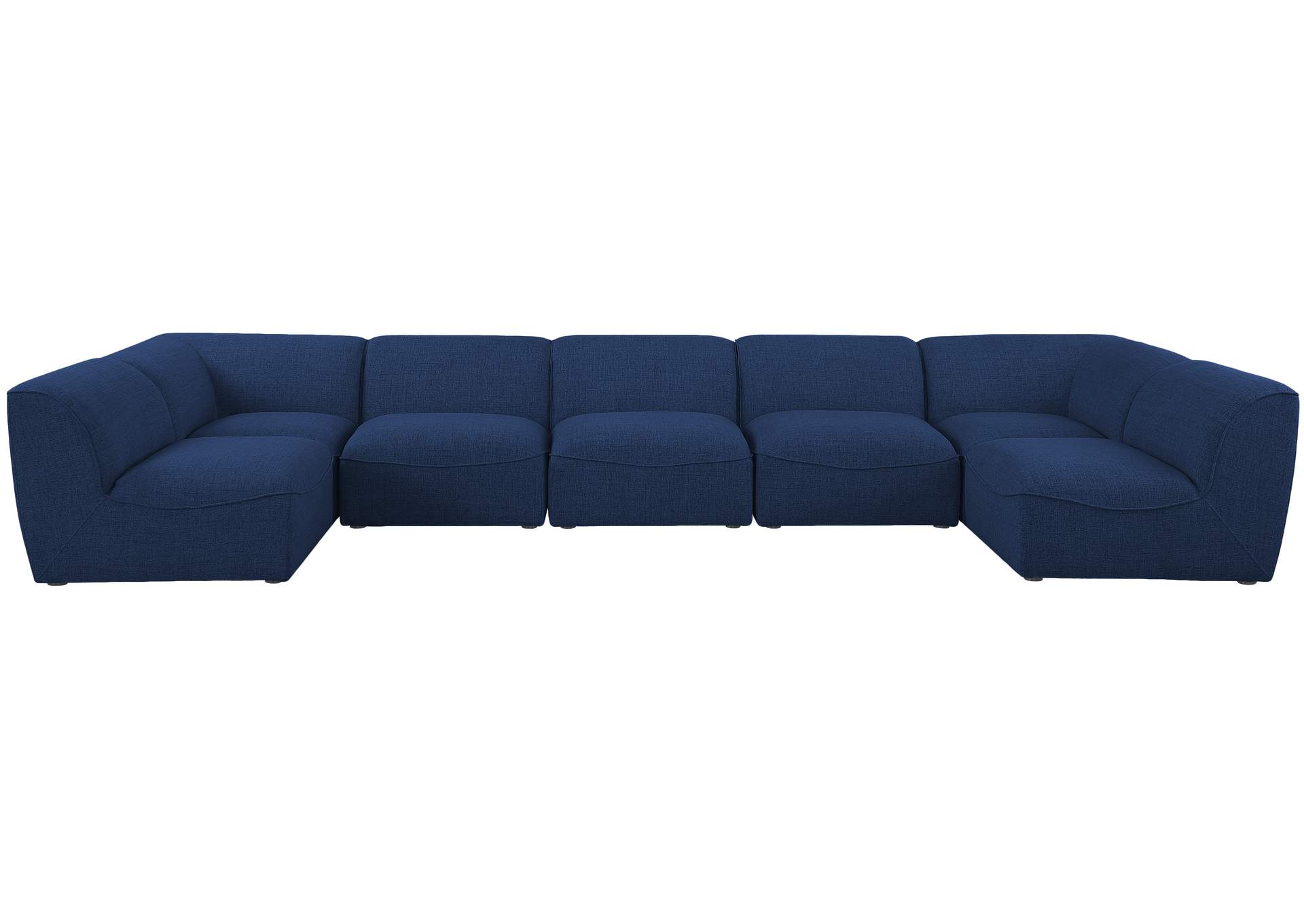 Miramar Navy Durable Linen Textured Modular Sectional,Meridian Furniture