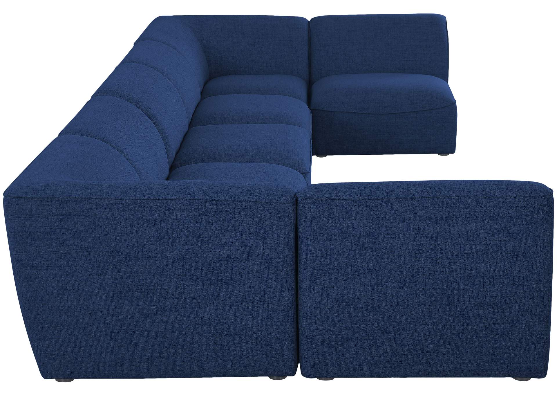 Miramar Navy Durable Linen Textured Modular Sectional,Meridian Furniture