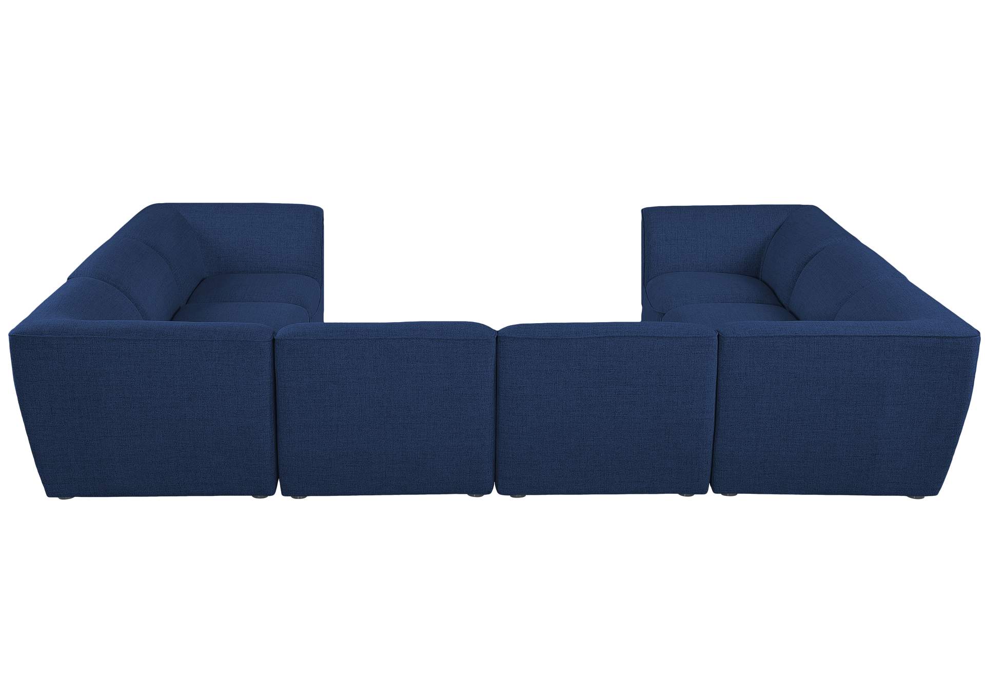 Miramar Navy Durable Linen Textured Modular Sectional,Meridian Furniture