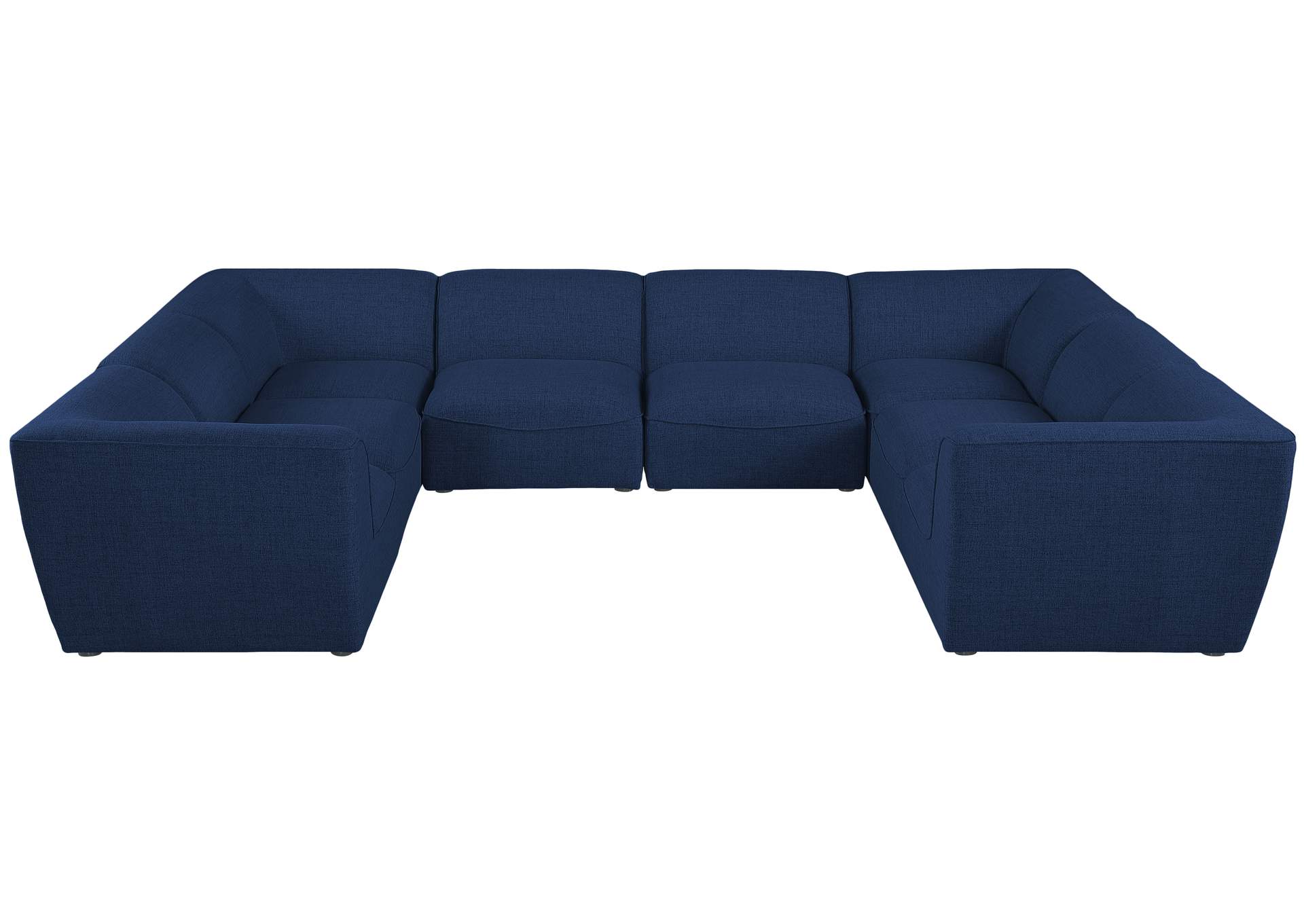 Miramar Navy Durable Linen Textured Modular Sectional,Meridian Furniture