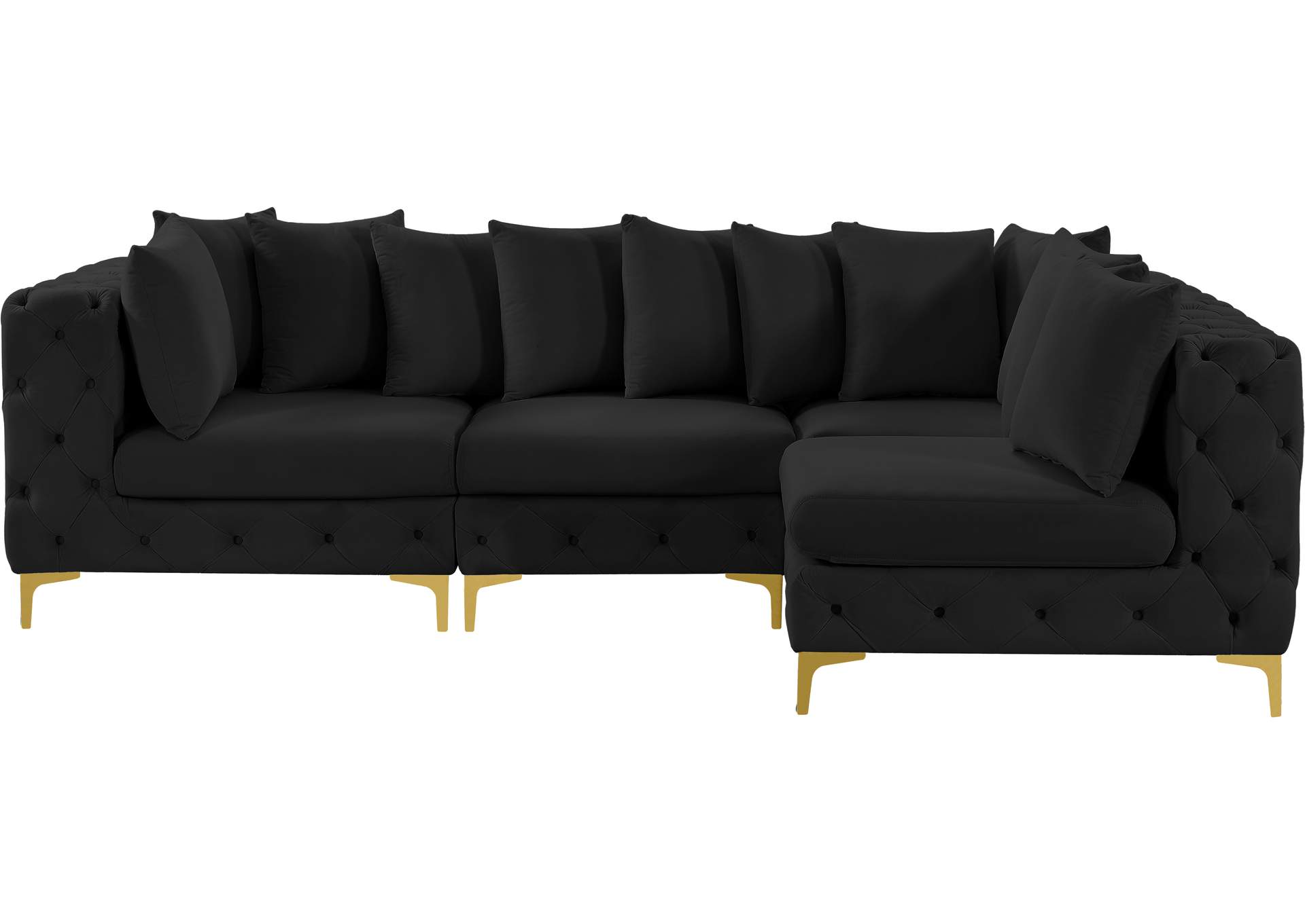 Tremblay Black Velvet Modular Sectional,Meridian Furniture