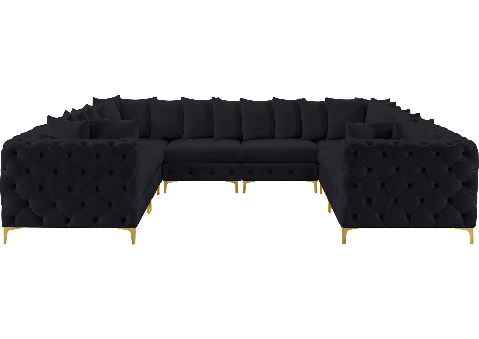 Tremblay Black Velvet Modular Sectional,Meridian Furniture